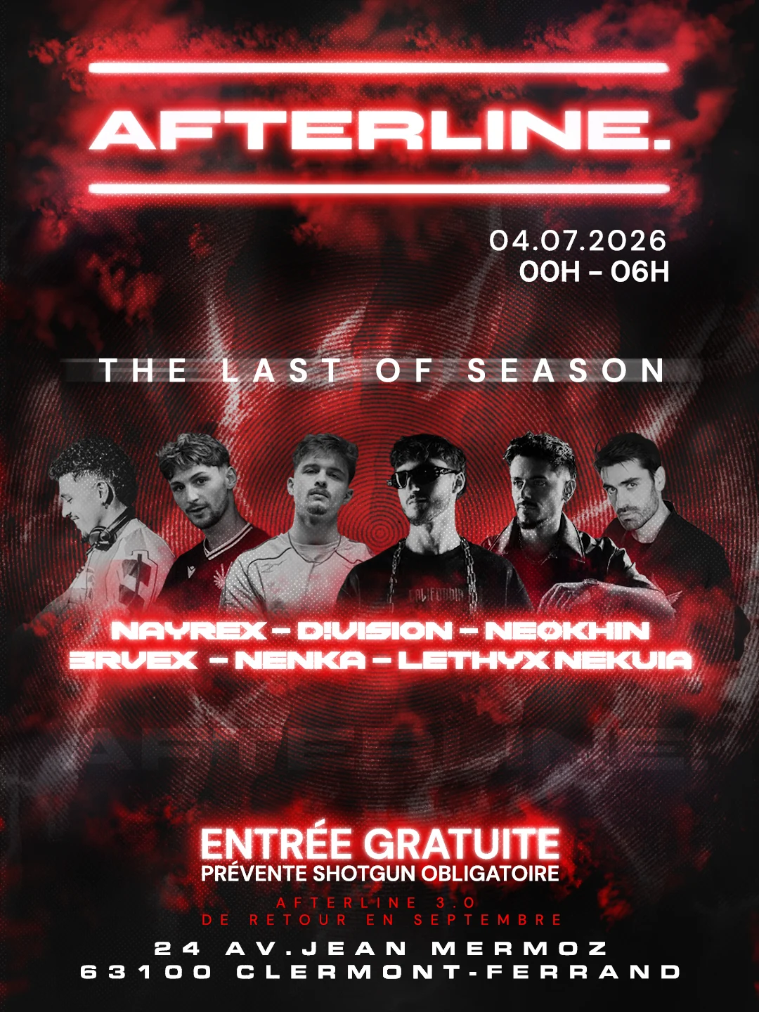 Afterline - The Last Of Season - Entrée Gratuite