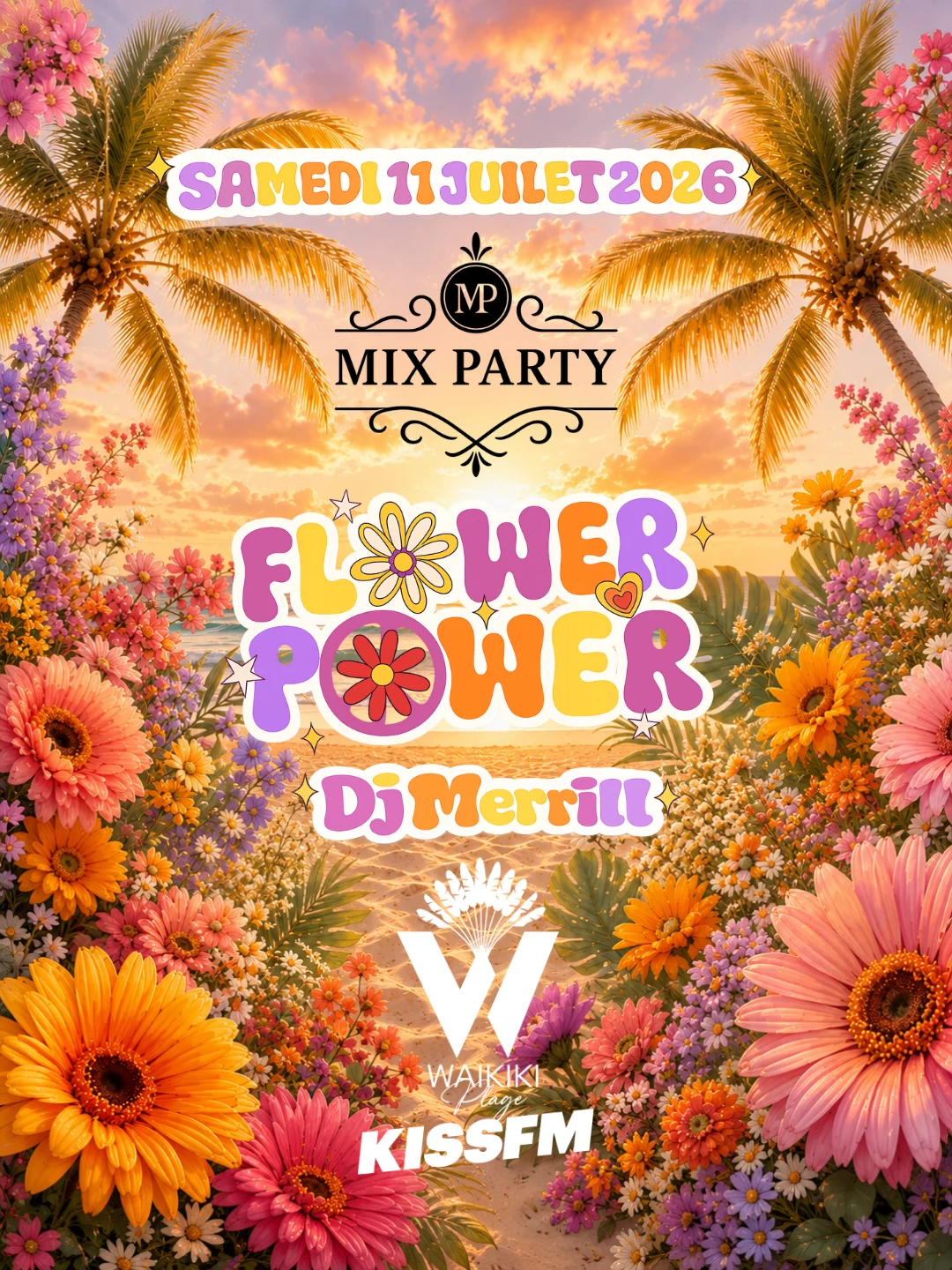 MIX Party - Flower Power - Waikiki Plage - Samedi 11/07/26