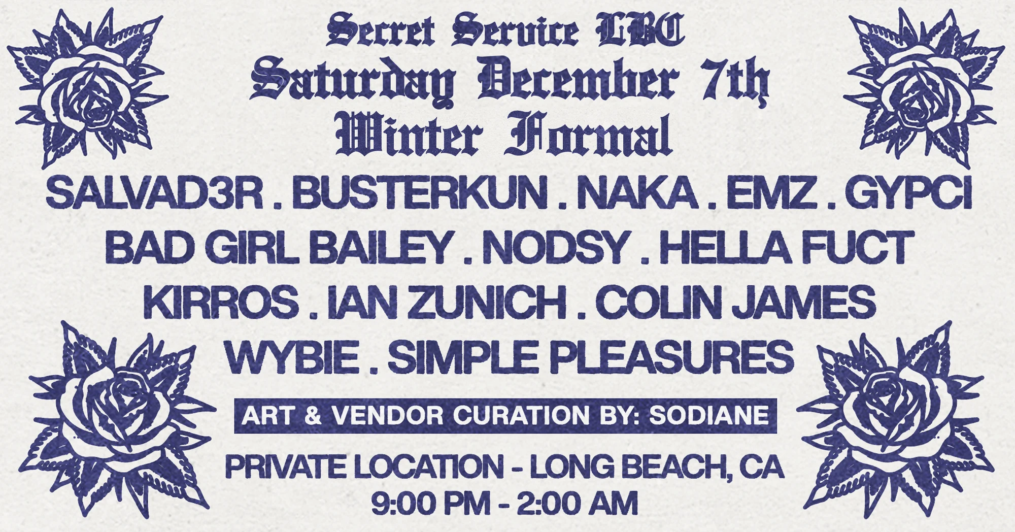 Secret Service Winter Formal - Swaggy Soirée Downtown Lbc
