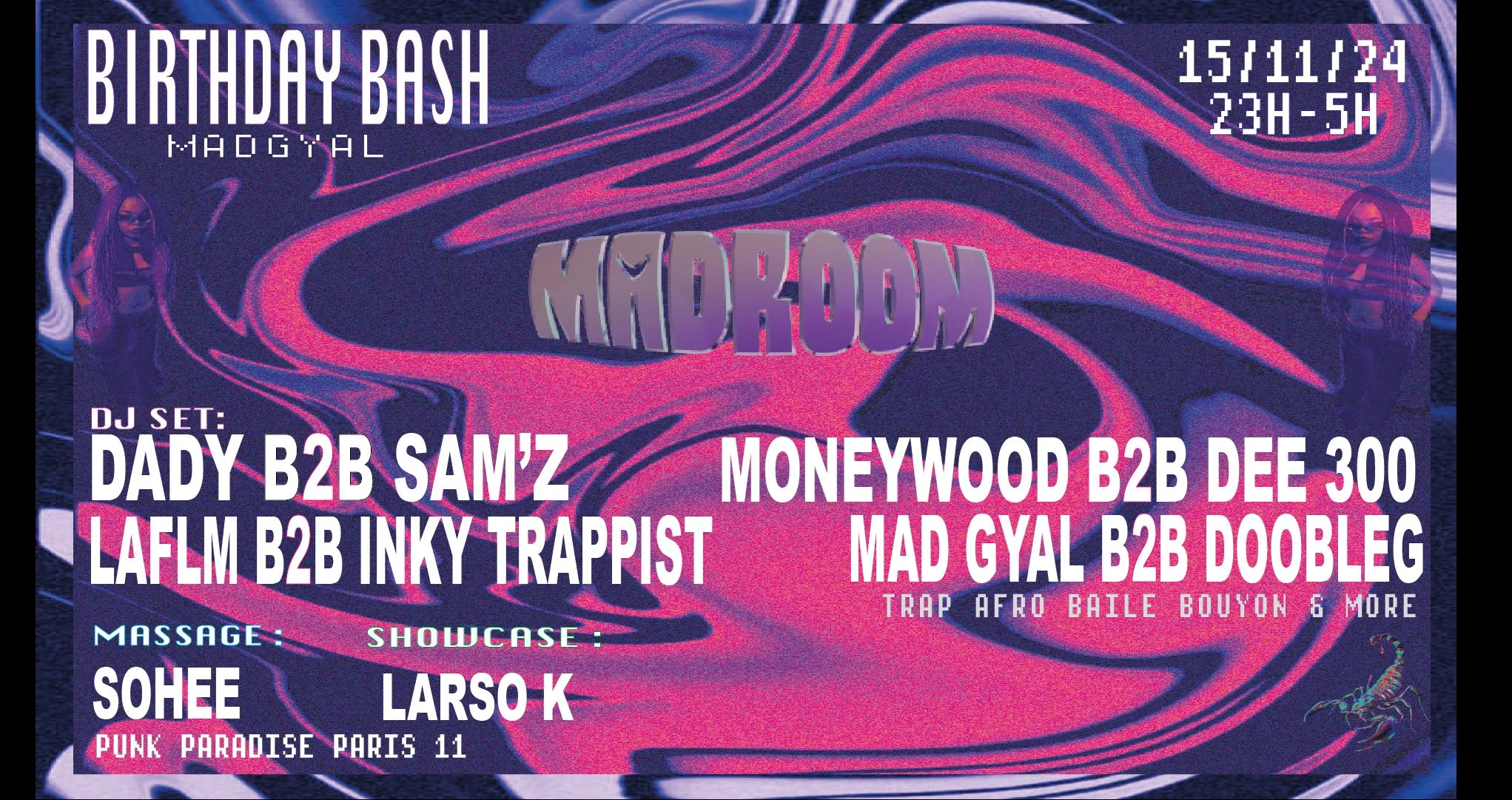 Madroom Spécial Birthday Bash Au Punk Paradise !!
