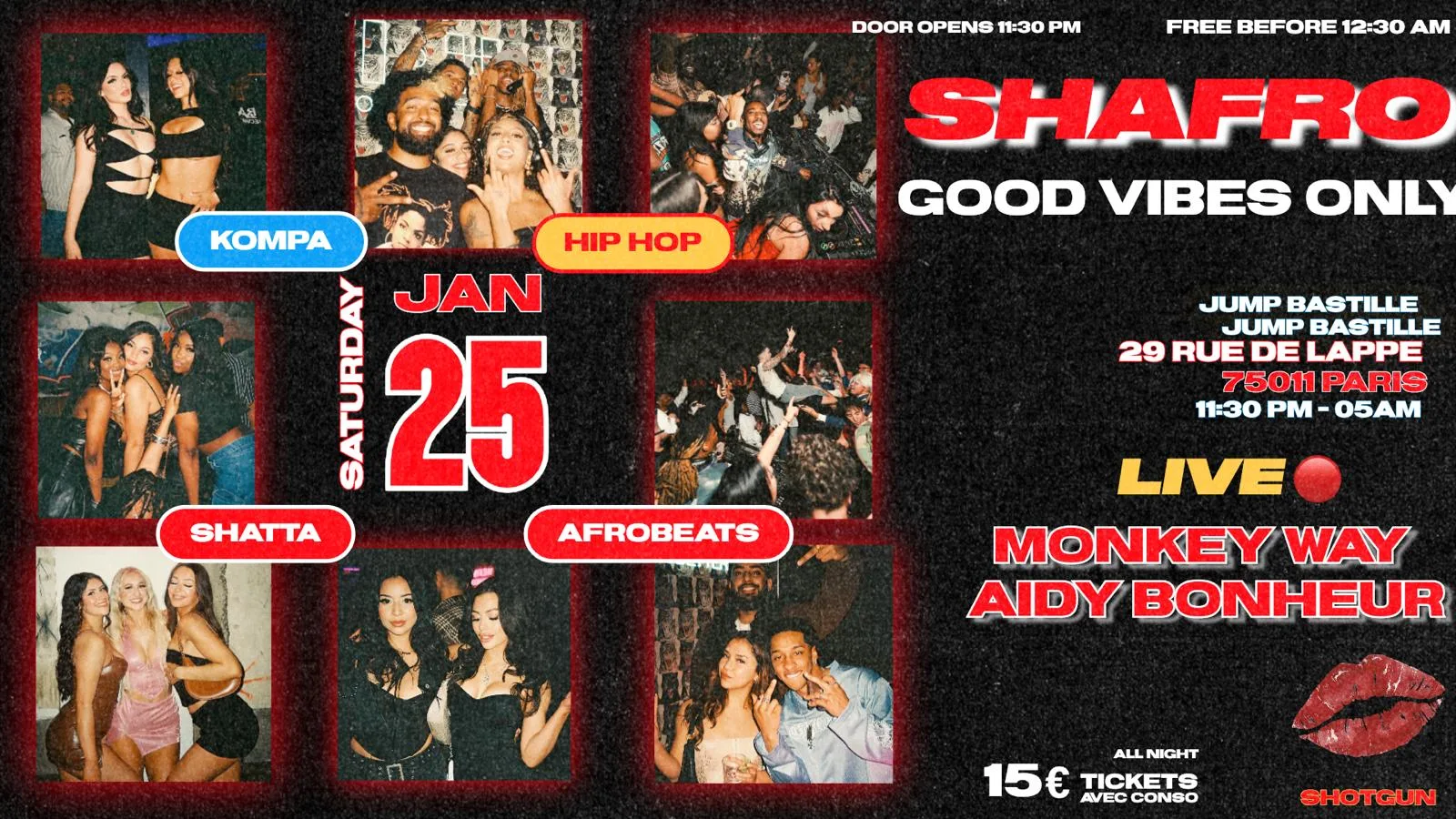 Shafro📍Afro,Shatta,Kompa,Hip-Hop Le 25 Jan Au Jump Bastille