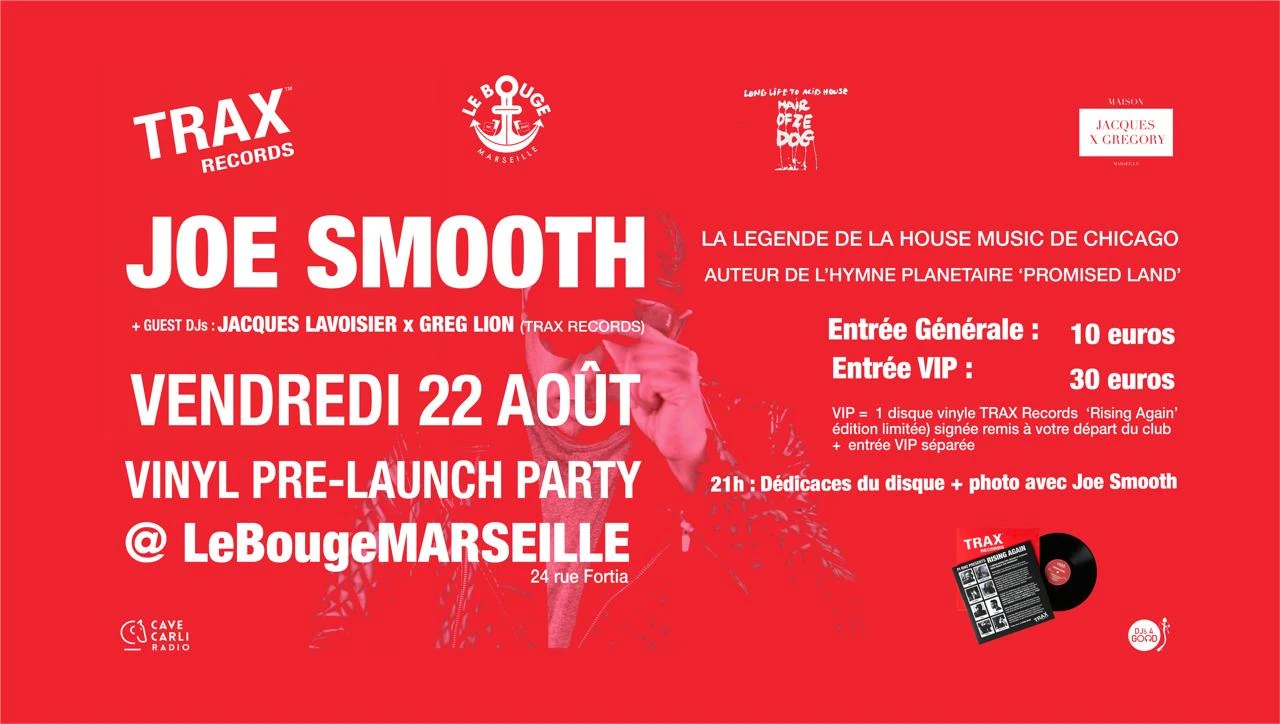 Joe Smooth . Trax Records Vinyl Release Pre-Launch Vip Event