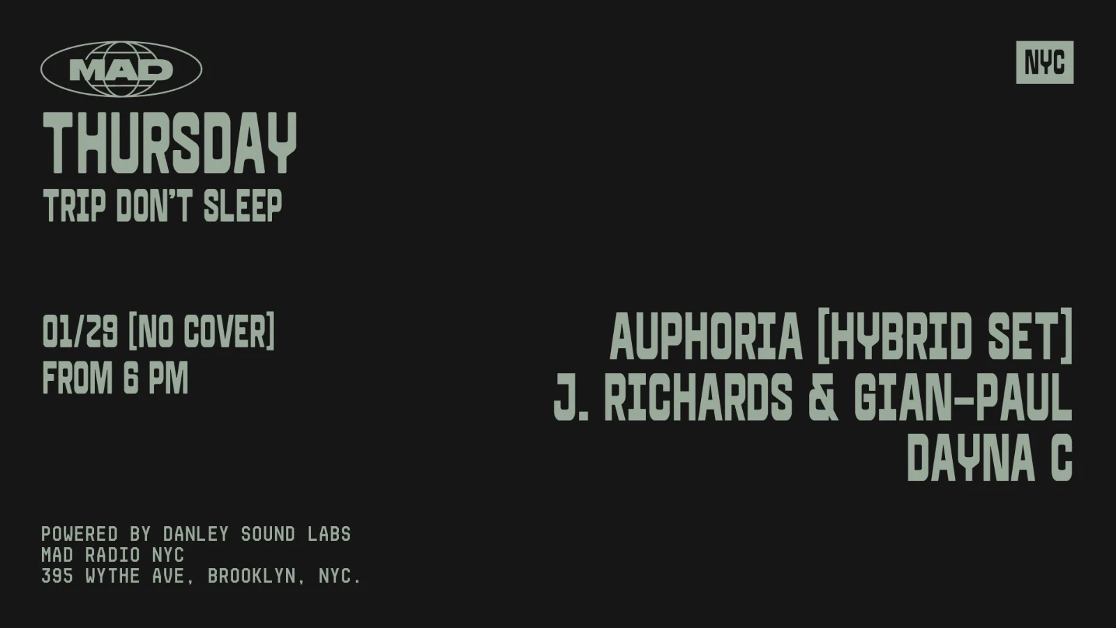 Trip Don't Sleep: Auphoria, J. Richards, Gian-Paul, Dayna C