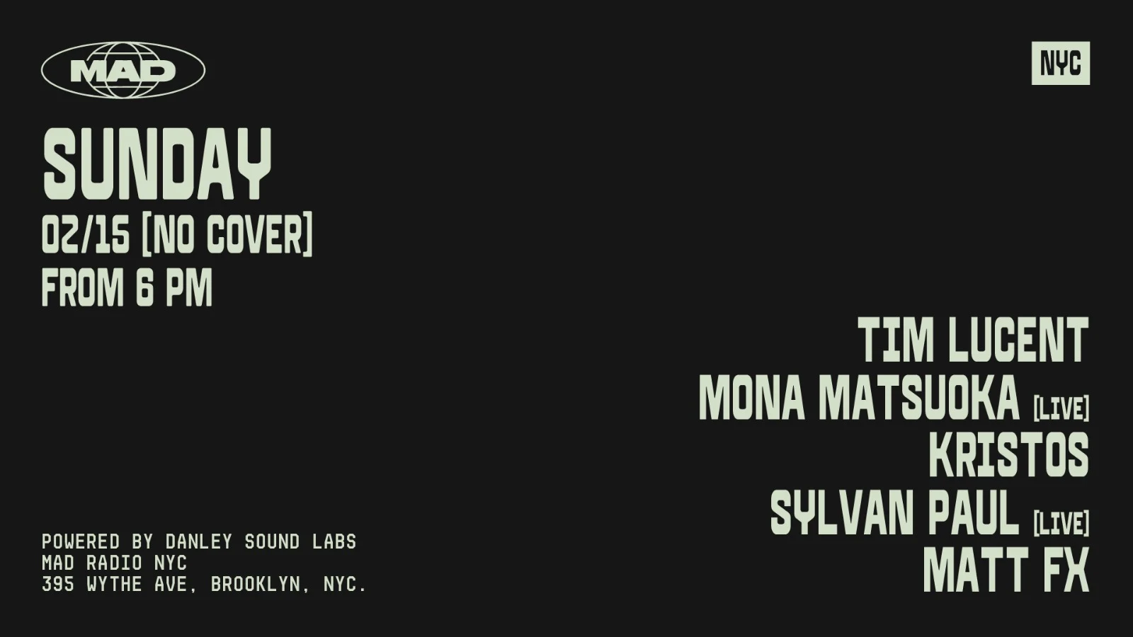 Tim Lucent, Matt Fx, Mona Matsuoka, Kristos, Sylvan Paul