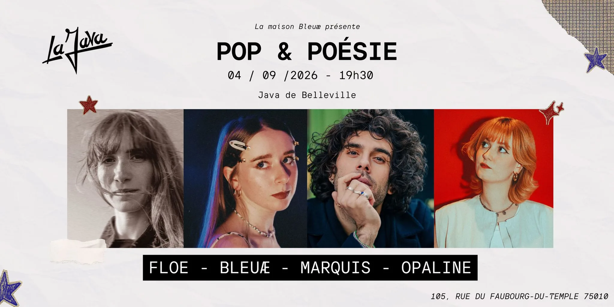 Pop & Poésie : Bleuæ, Floe, Marquis & Opaline
