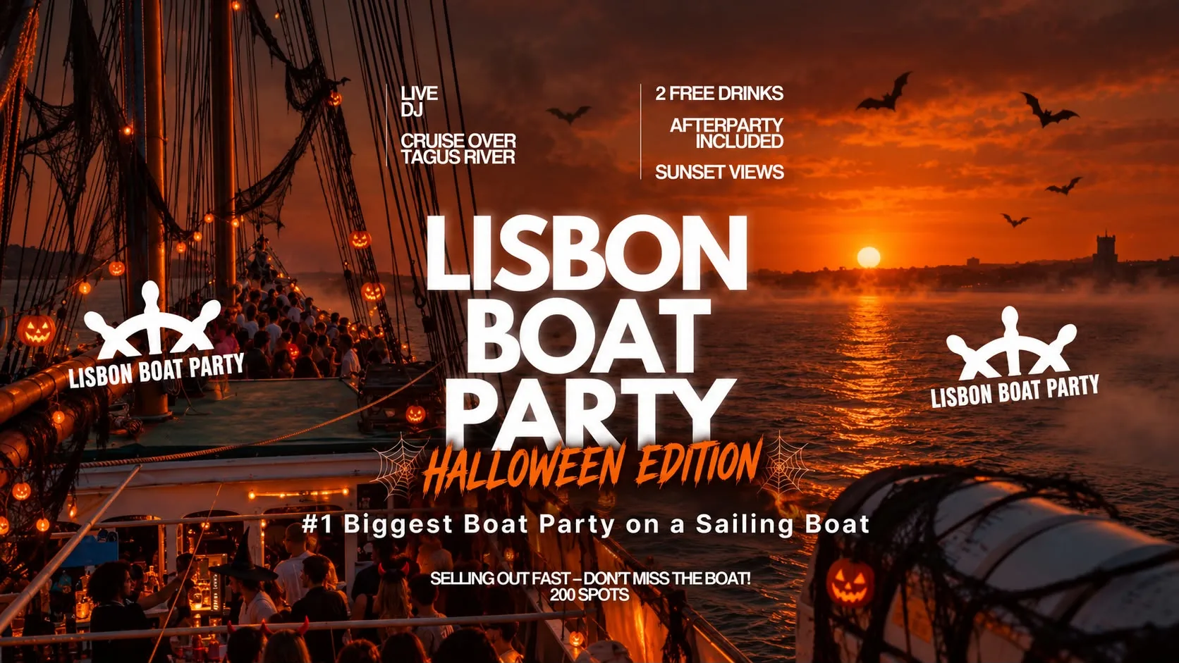 Lisbon’S #1 Sunset Boat Party Halloween Edition - 31 October
