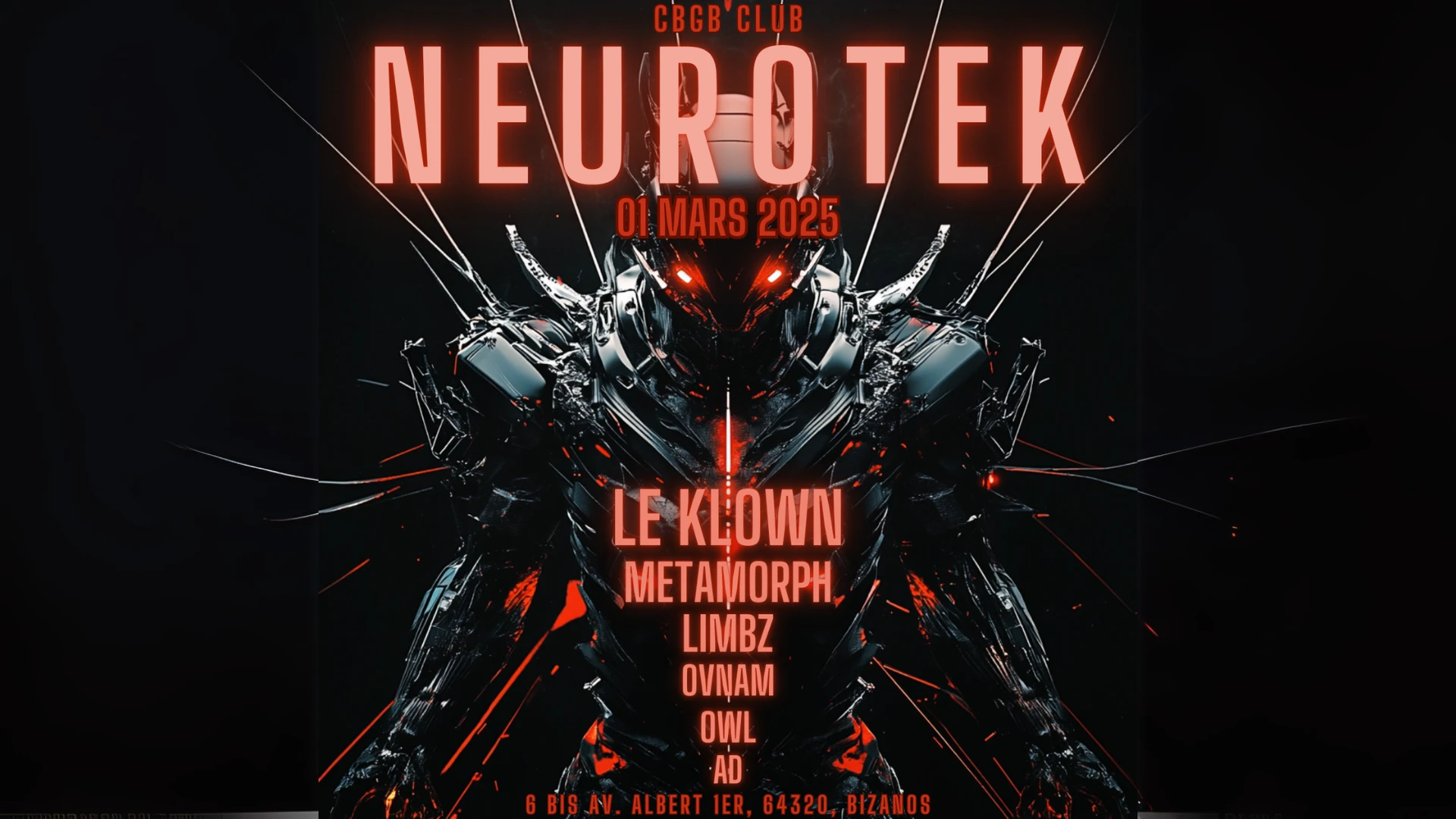 Neurotek W/ Le Klown / Ovnam / Owl / Metamorph / Limbz / Ad