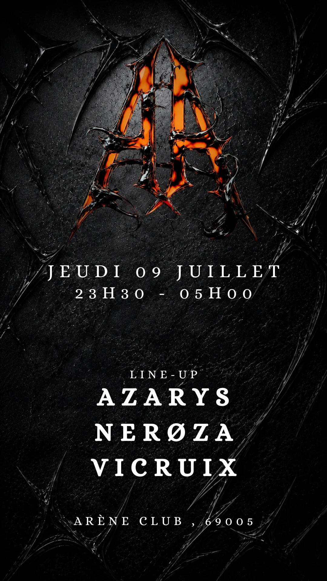Jeudi Techno Arena : Nerøza - Azarys - Vicruix