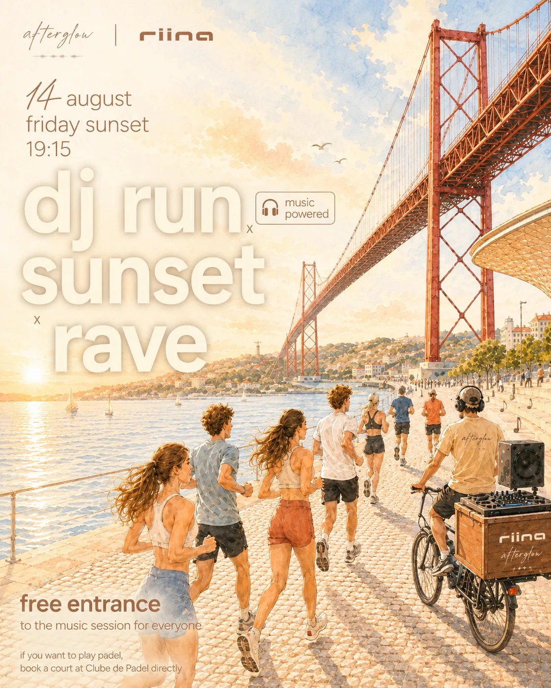 Dj Run + Rooftop Dancing By The River, Afterglow X Riina