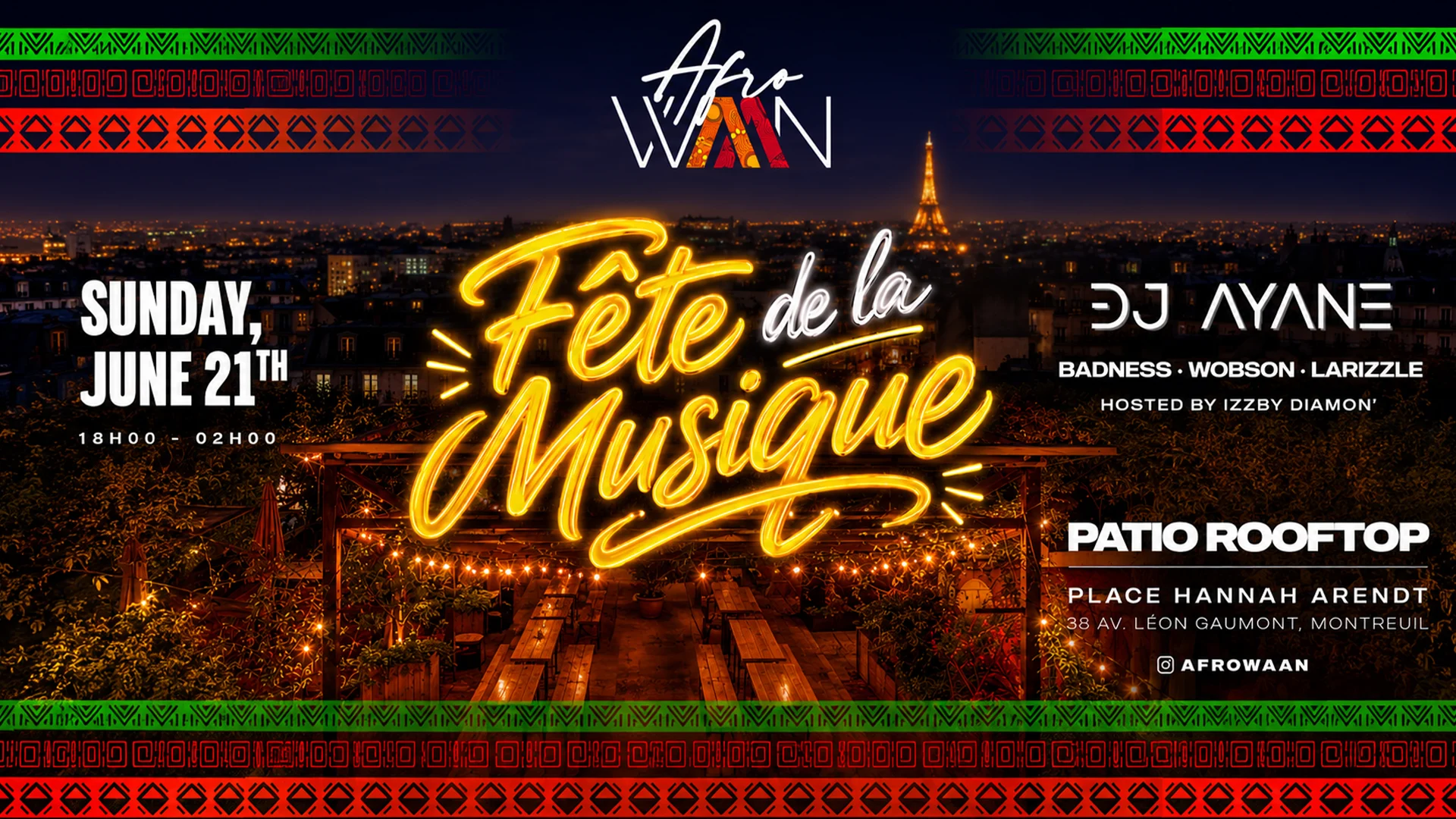 Afrowaan X Fete De La Musique X Rooftop Party