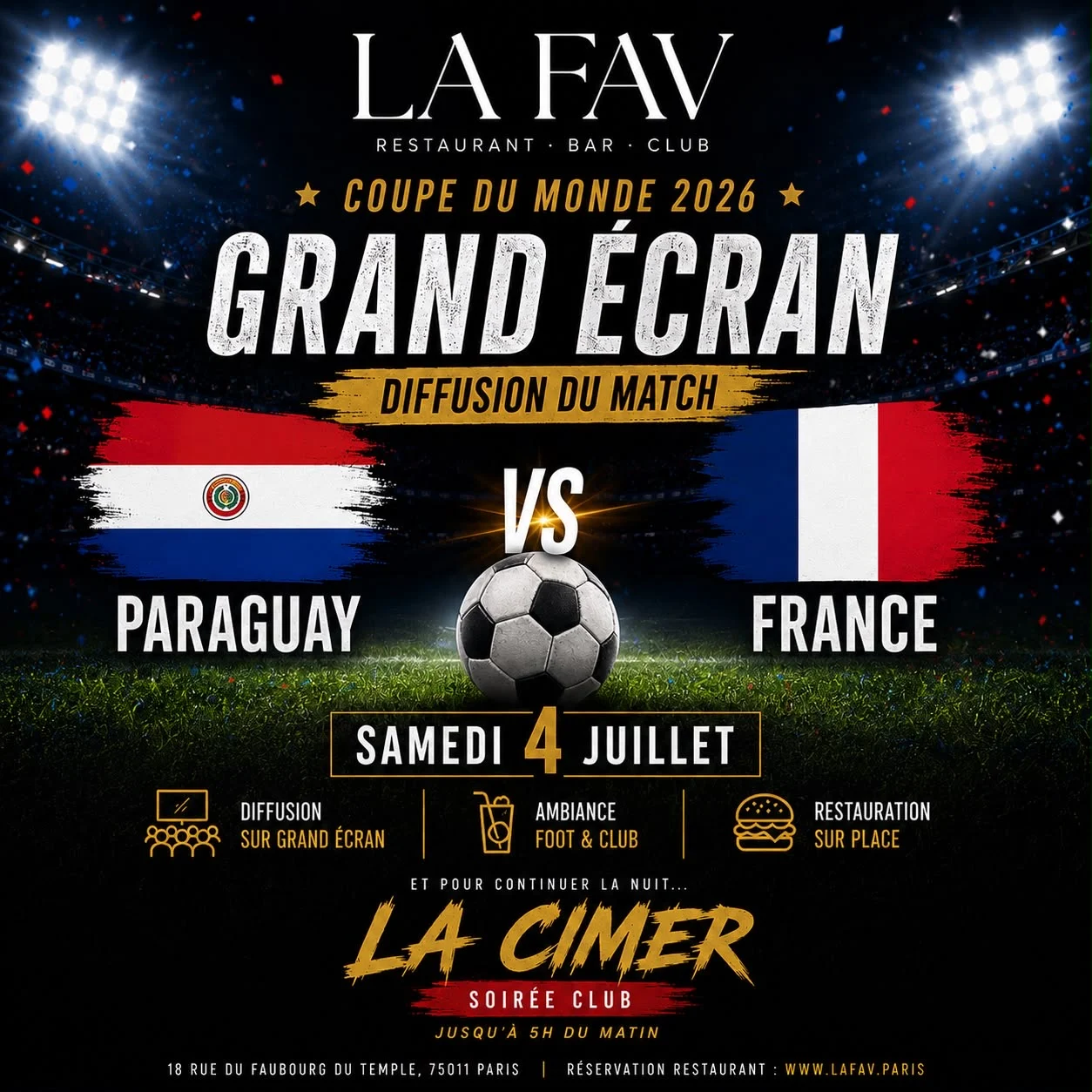 Fan-Zone Écran Géant - France / Paraguay