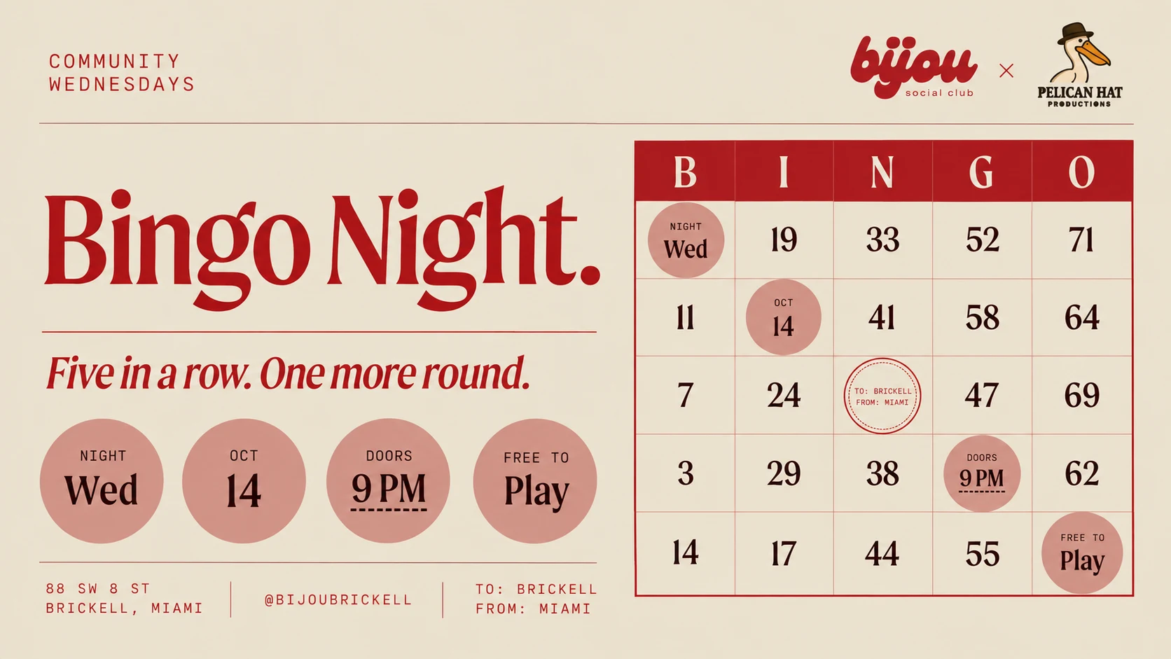 Bingo Night @ Bijou Social Club