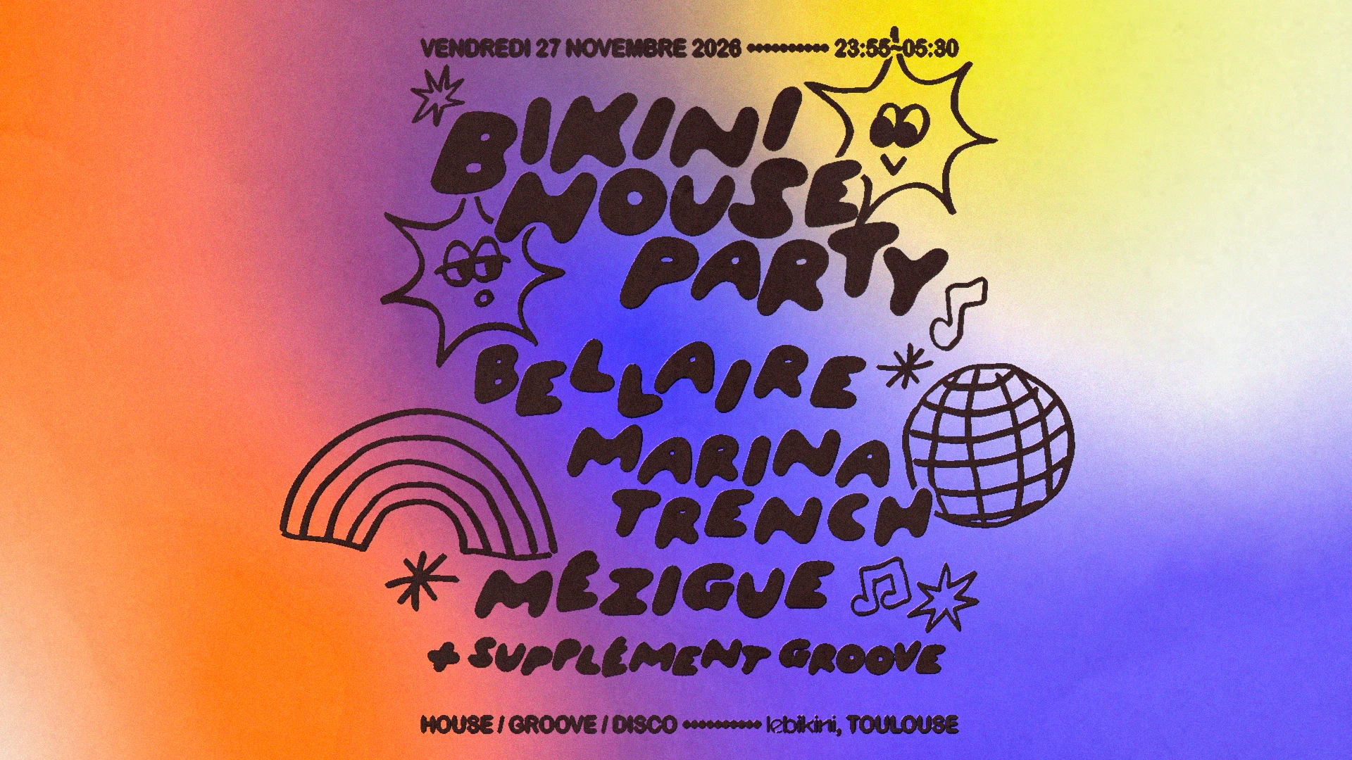 Bikini House Party: Bellaire + Marina Trench + Mezigue