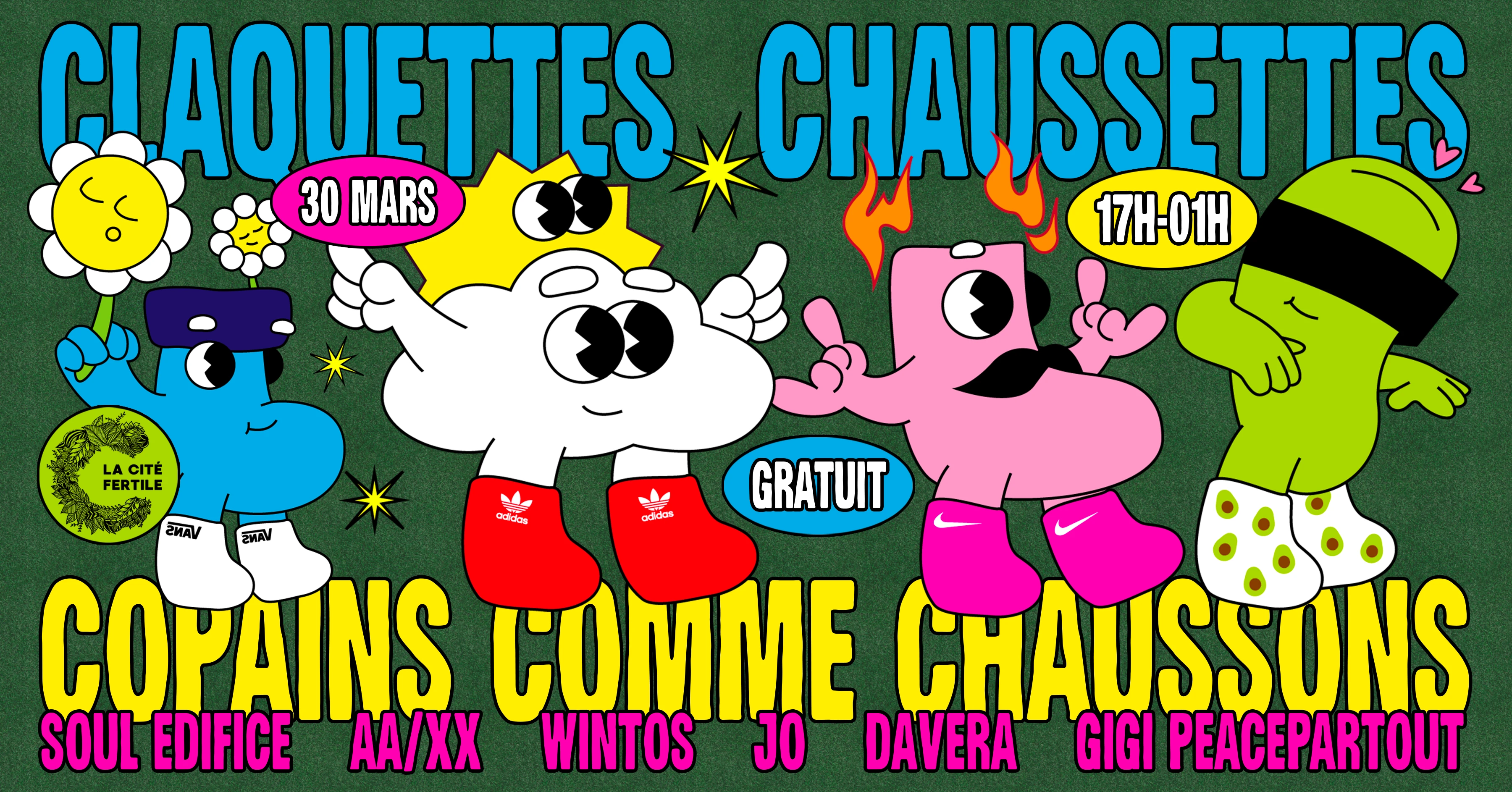 Claquettes Chaussettes X La Cité Fertile [Gratuit]