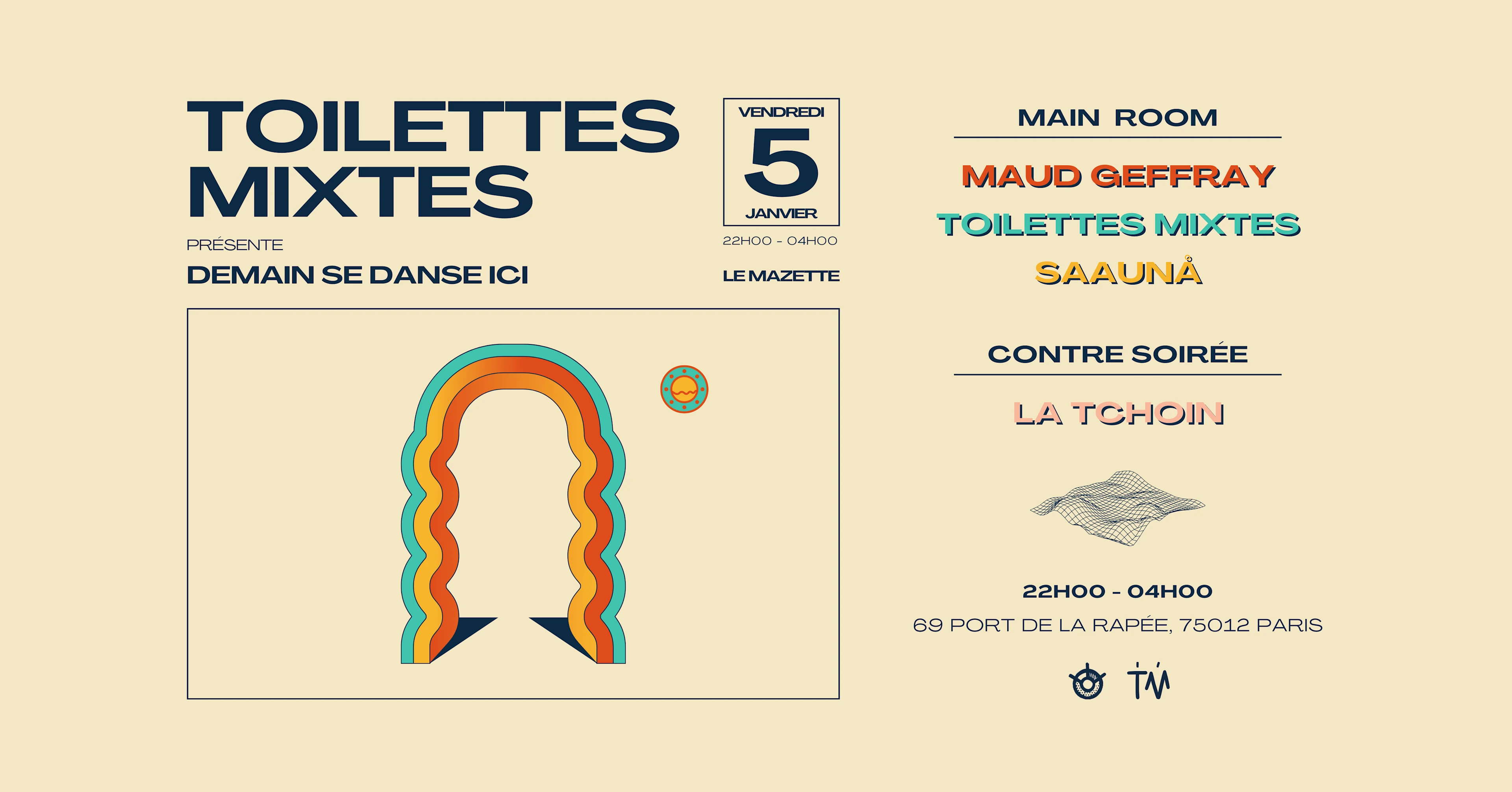 Toilettes Mixtes W/ Maud Geffray, La Tchoin, Saaunå