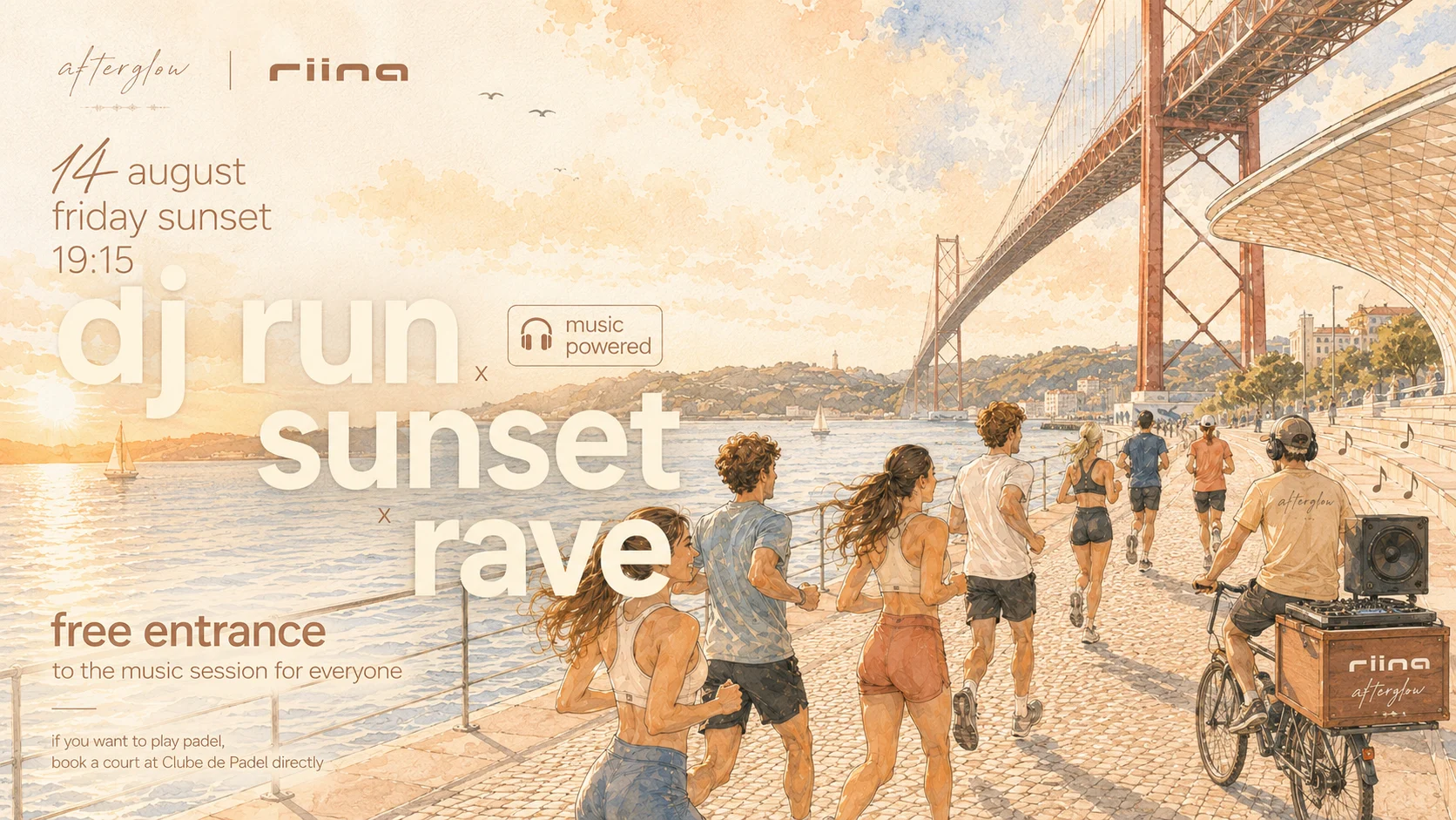 Dj Run + Rooftop Dancing By The River, Afterglow X Riina