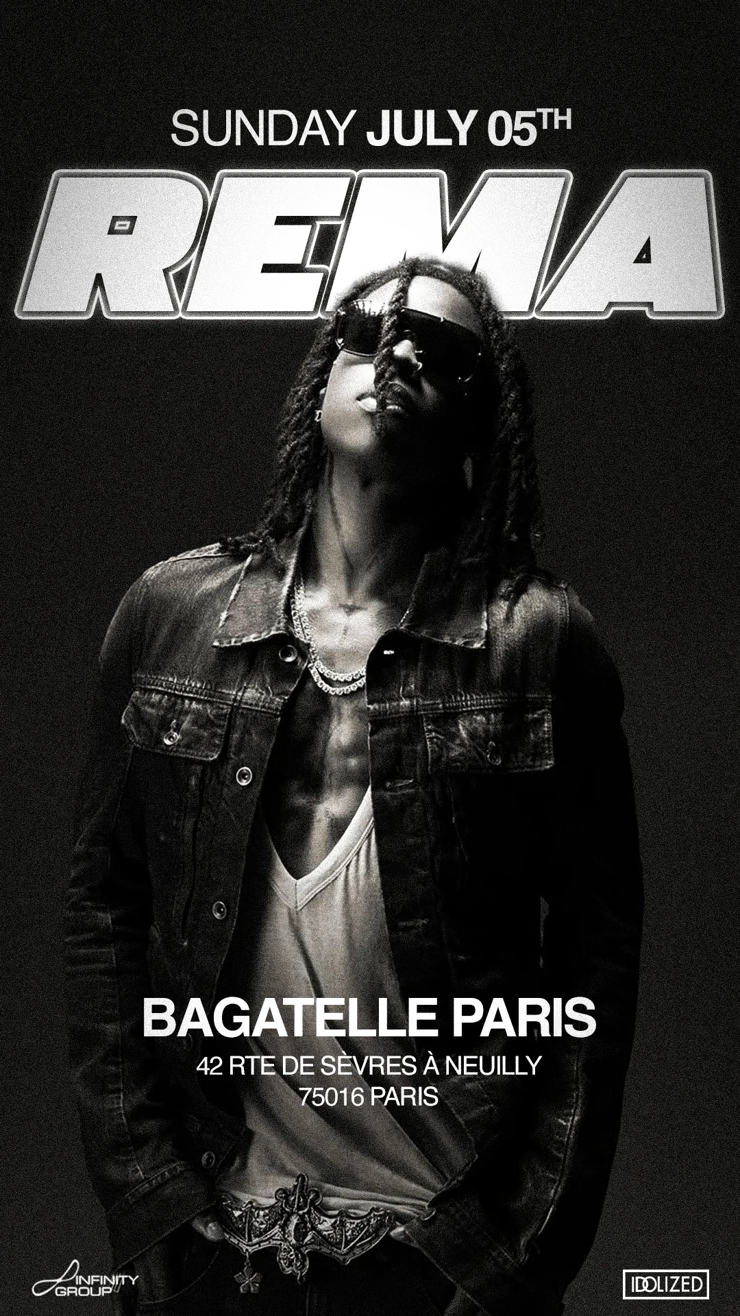 Dimanche 5 Juillet - Rema Live Performance - Bagatelle