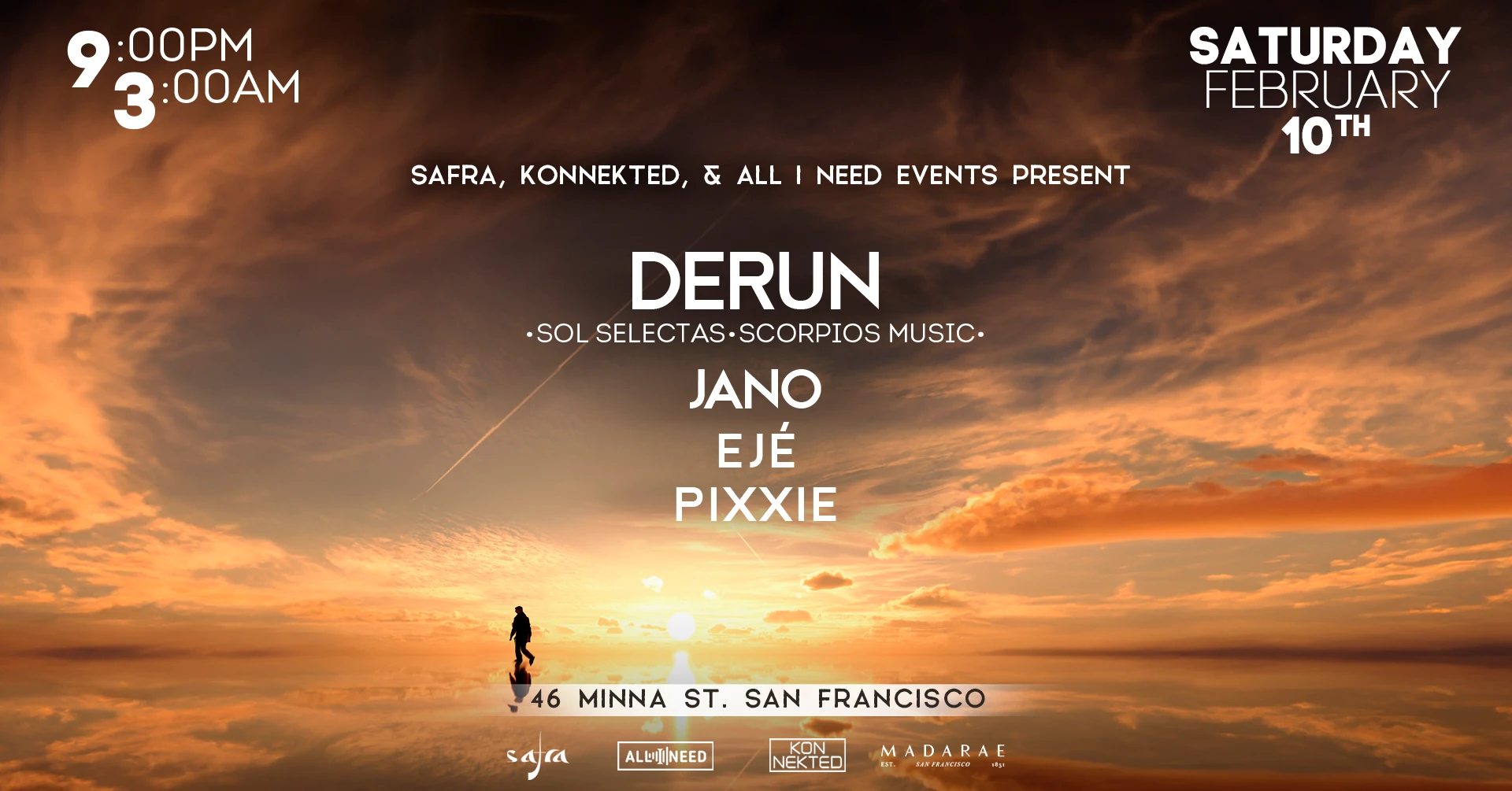 All I Need Events W/ Derun (Turkey) At Madarae San Francisc0