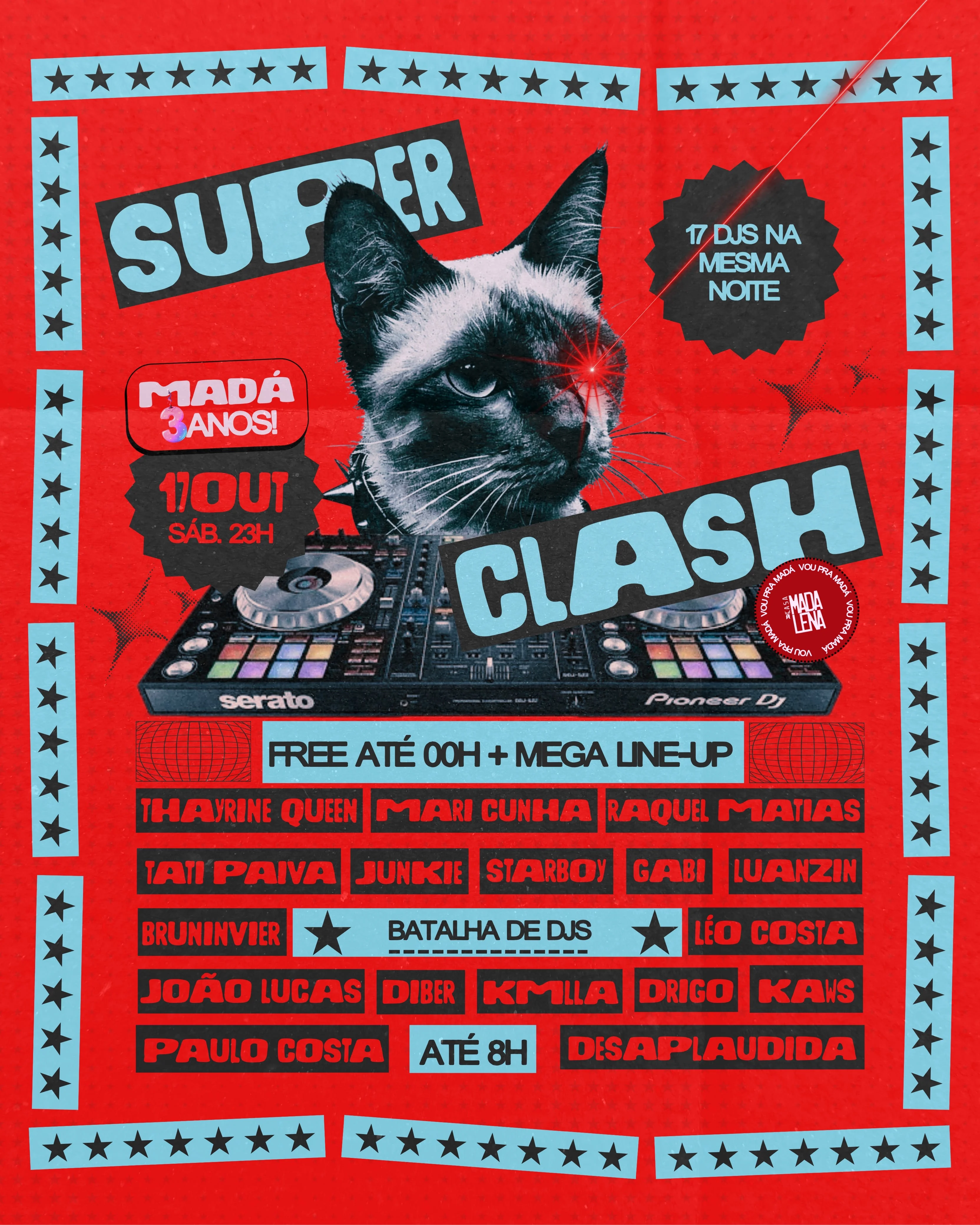 Super Clash 17 Djs | Sábado | Outubro