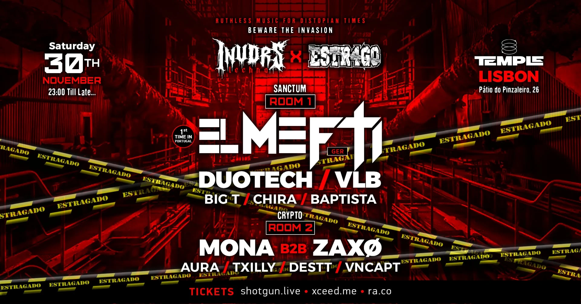 Invdrs X Estr4go : Elmefti, Duotech, Vlb @ Temple LX