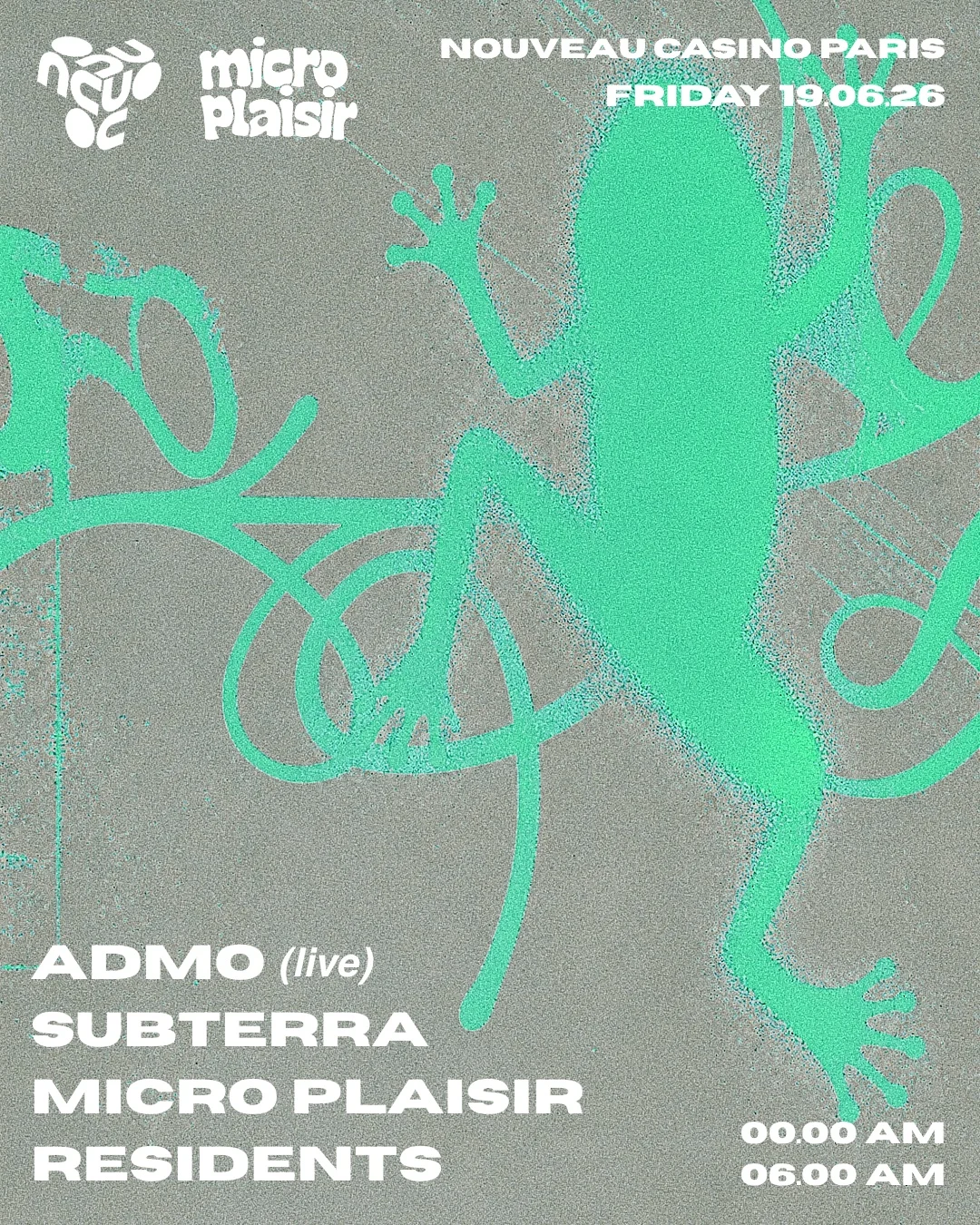 Micro Plaisir : Admo (Live), Subterra, Residents