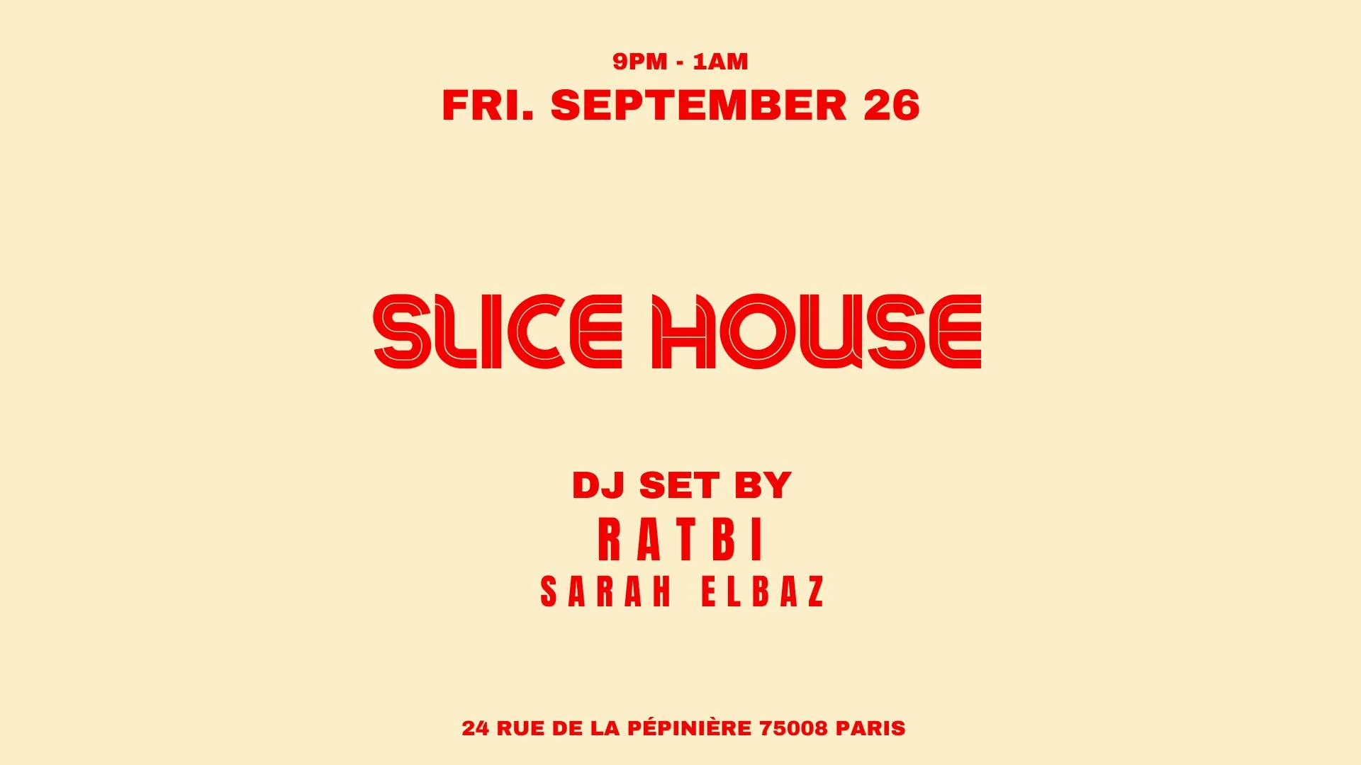 Ratbi X Sarah Elbaz @ Slice Pizza Club