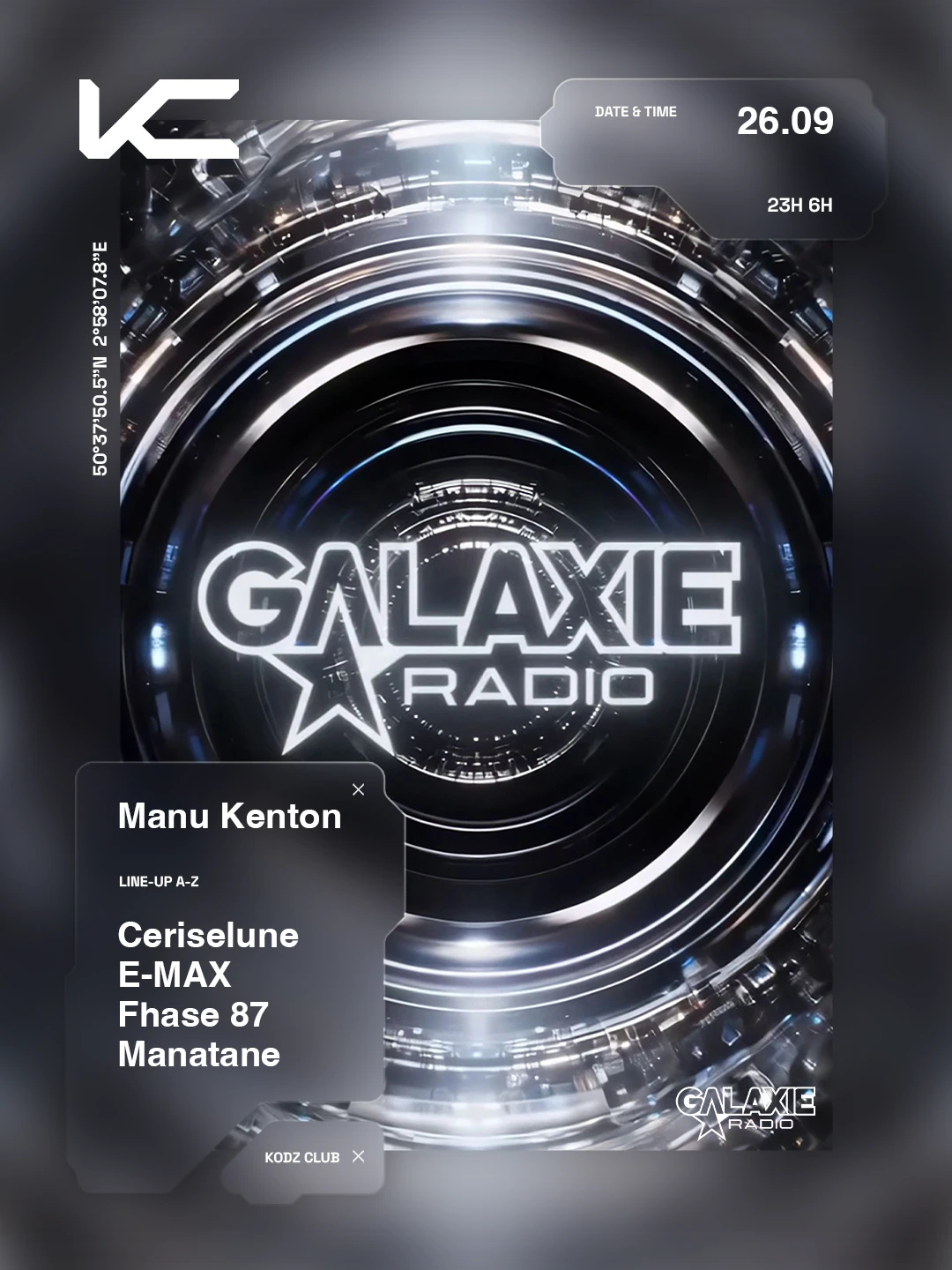 Kodz X Galaxie Radio Presents : Manu Kenton, Fhase 87 & More