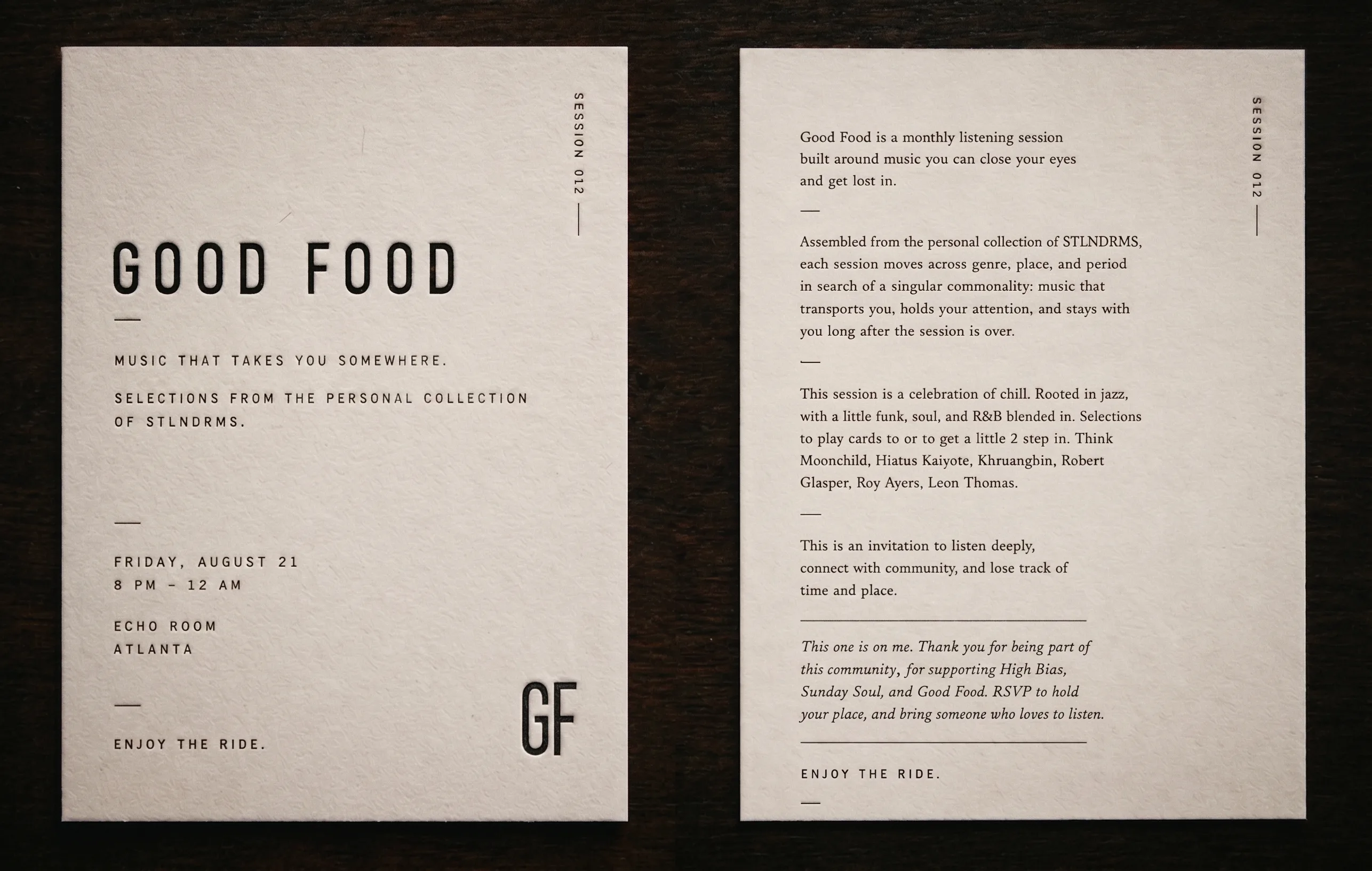 Good Food Listening Session #12