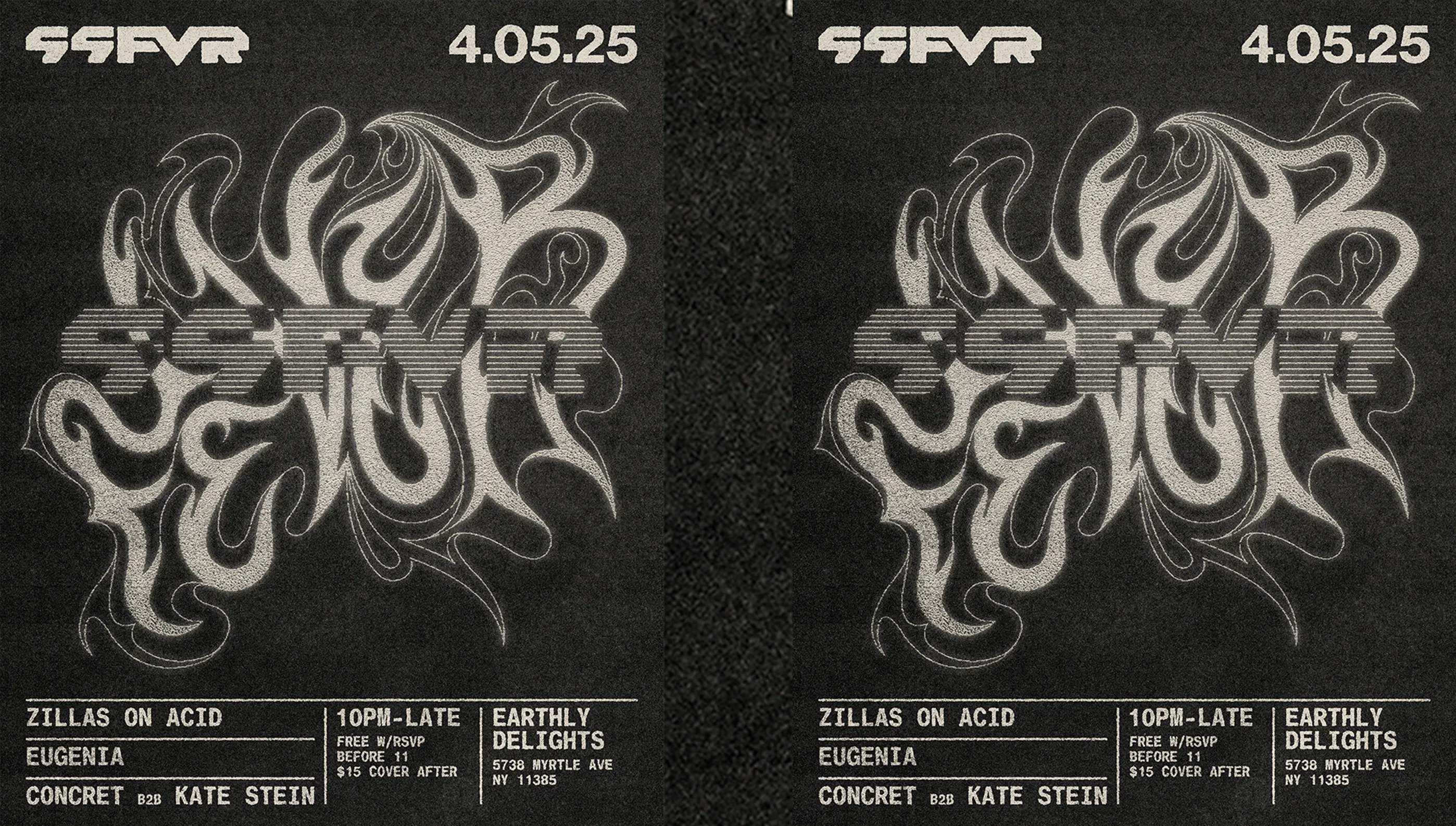 99fvr Presents: Zillas On Acid, Kate Stein, Concret, Eugenia