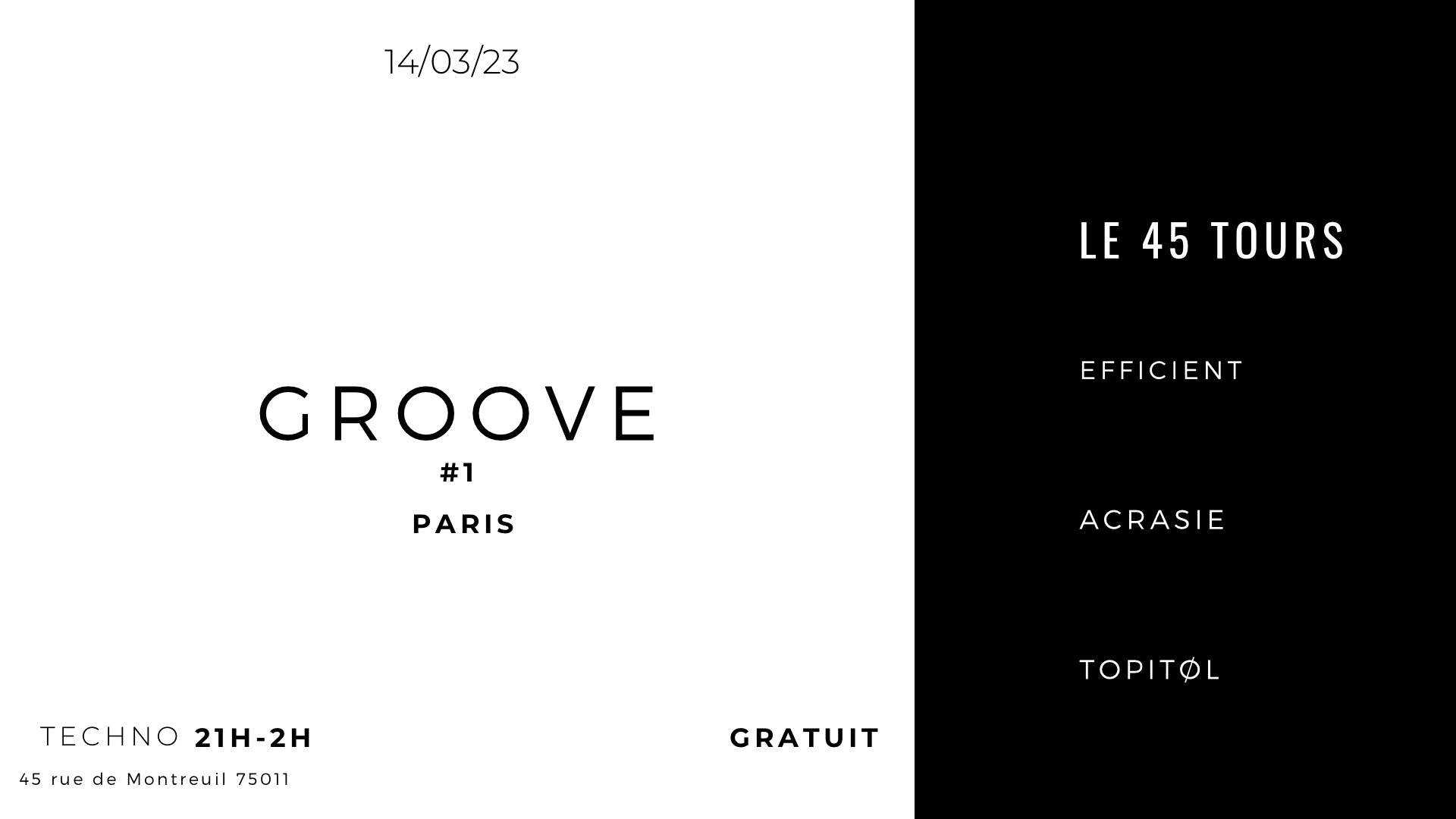 Groove #1 W/ Topitøl, Acrasie & Anonhyme