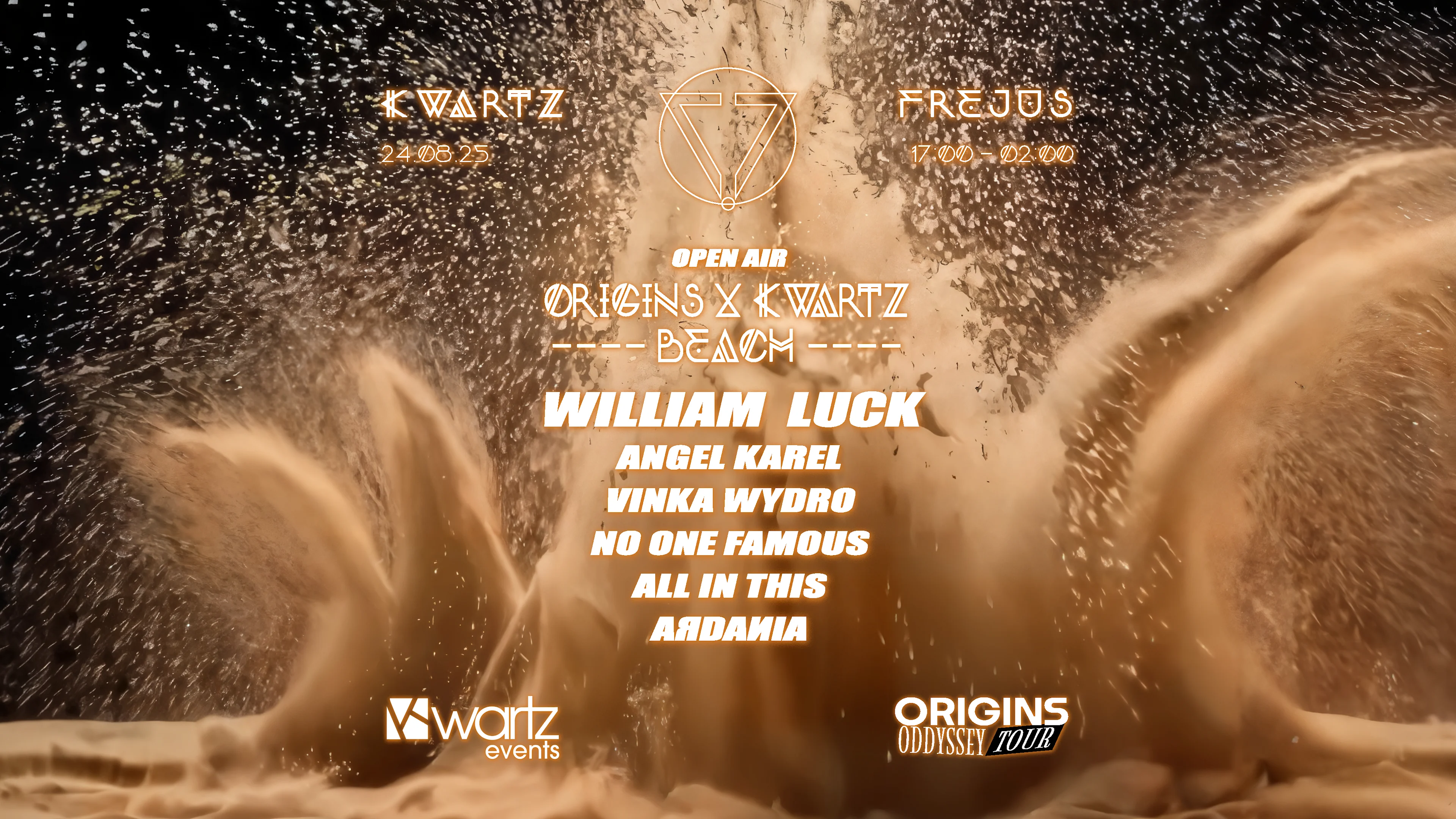 Open Air Beach Origins X Kwartz Invite William Luck