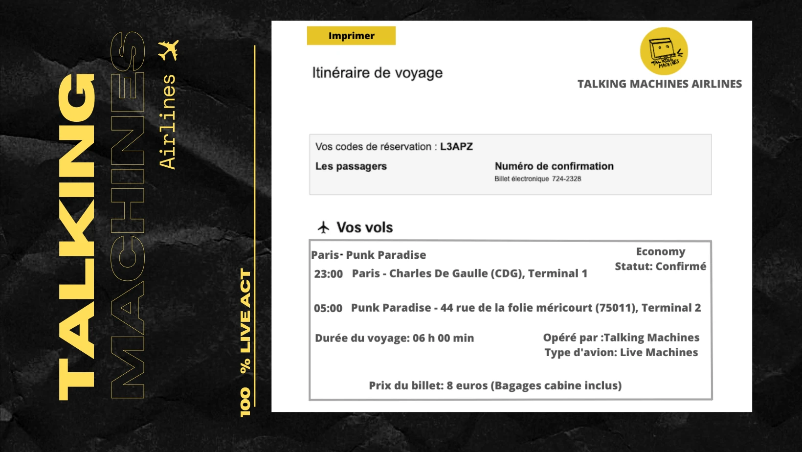 Talking Machines Airlines (100% Live)