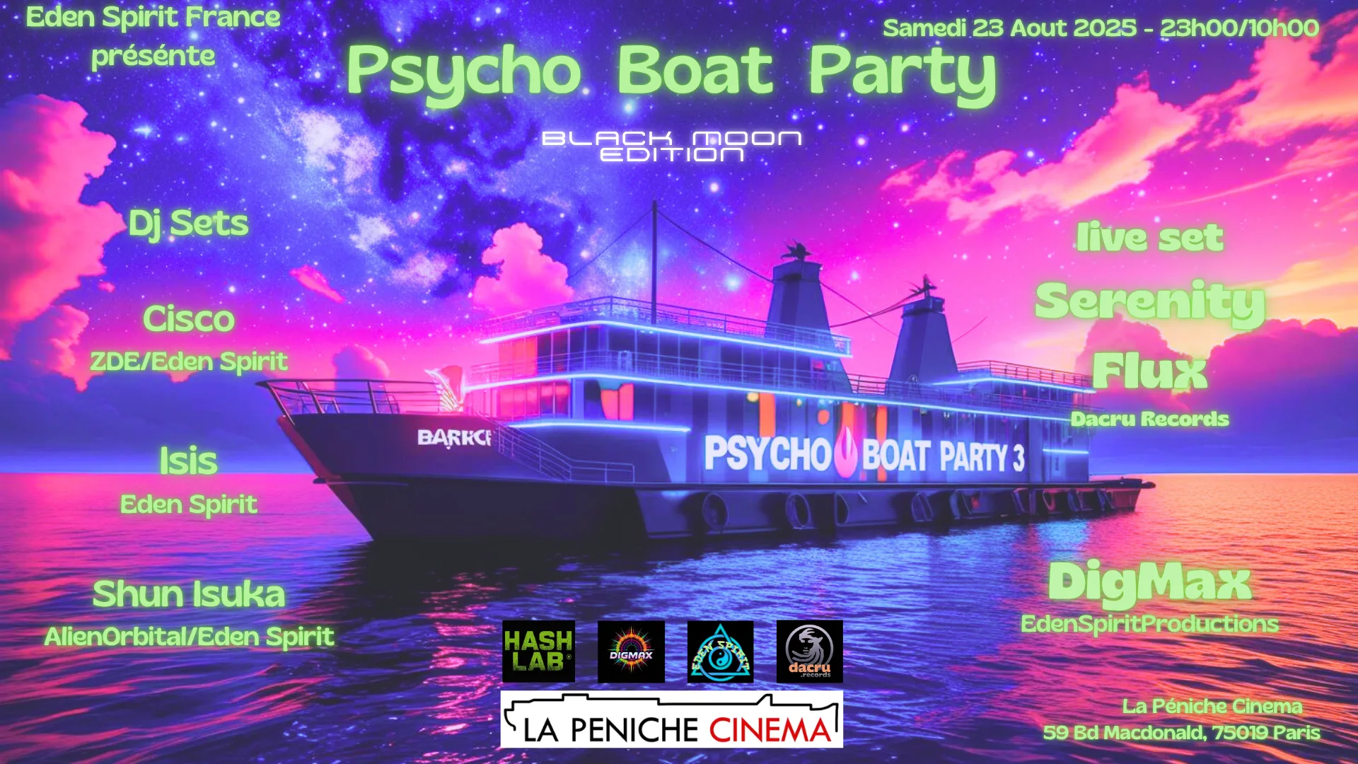 Psycho Boat Party - Black Moon Edition - Aftrer 6h/10h