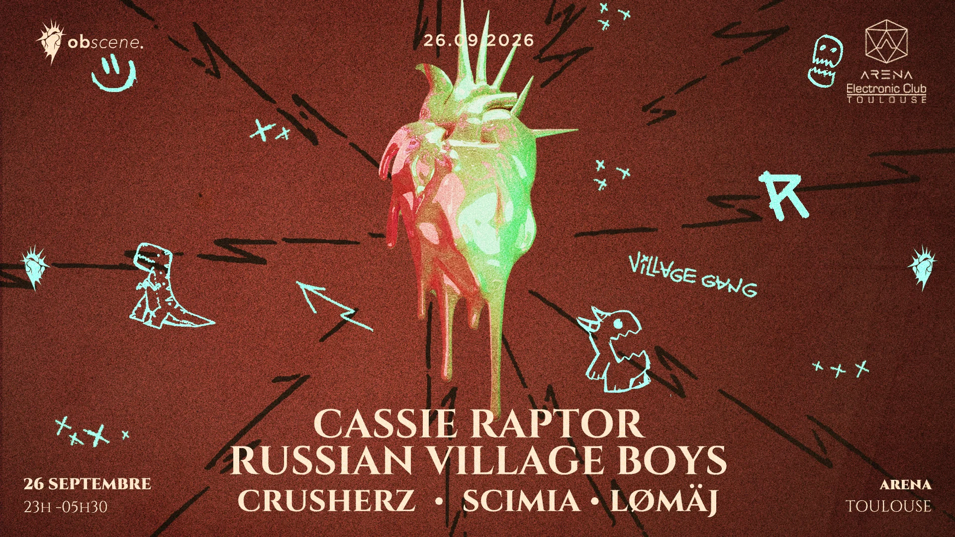Obscene : Russian Village Boys - Cassie Raptor - Crusherz