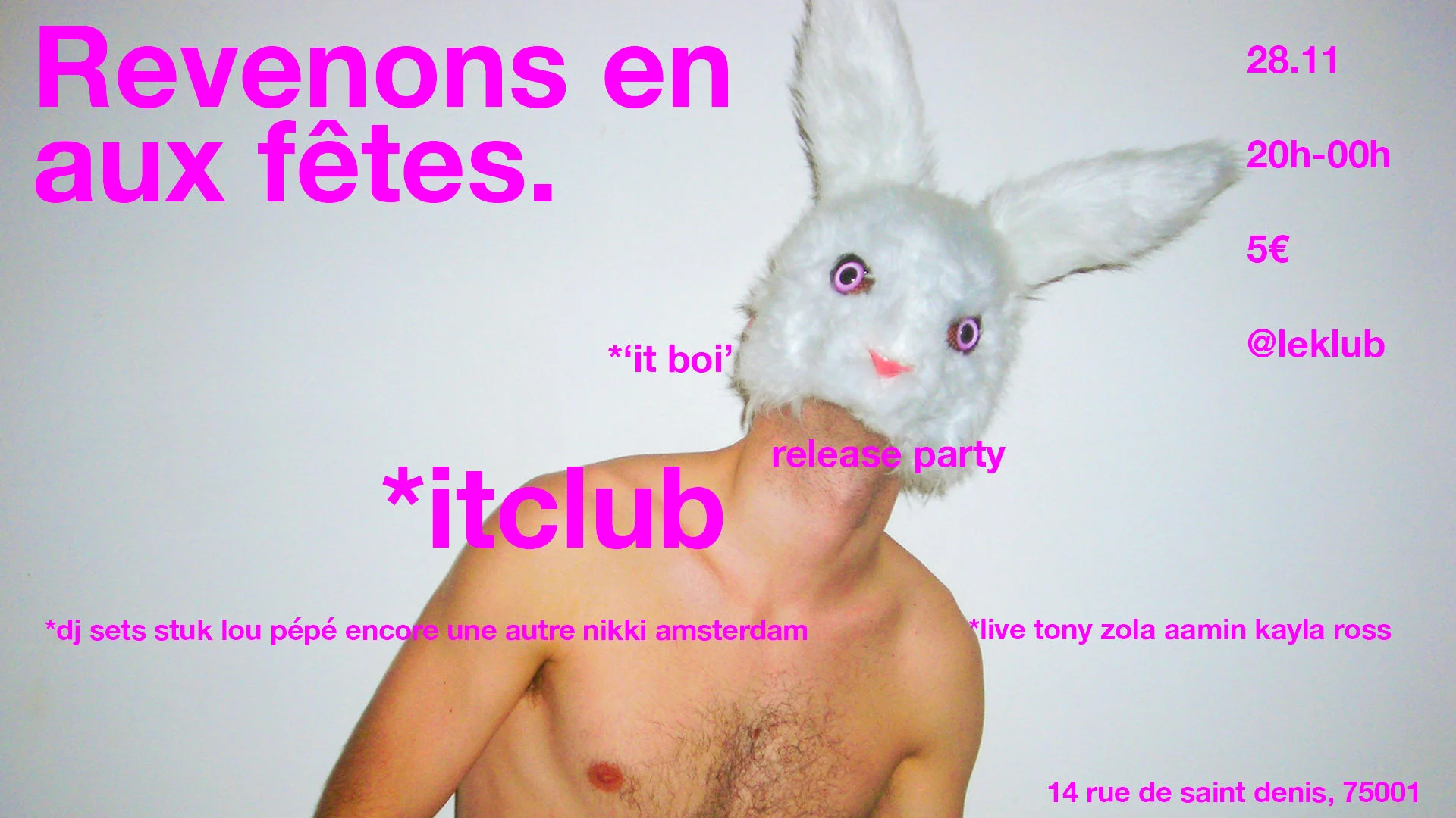 It Club ! Tony Zola Release Party 'it Boi" & More