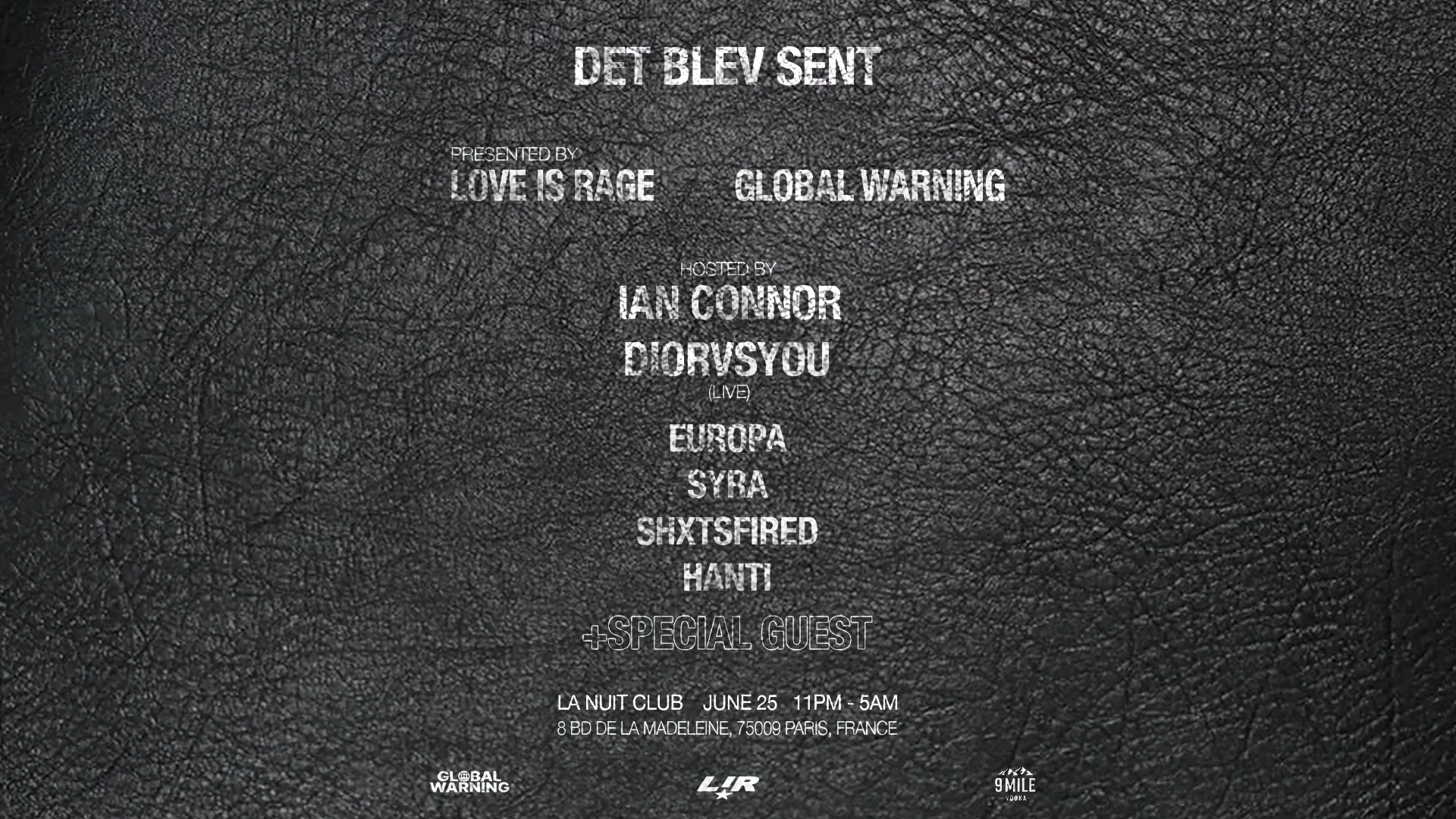 L!R X Det Blev Sent X Global Warning Hosted By Ian Connor