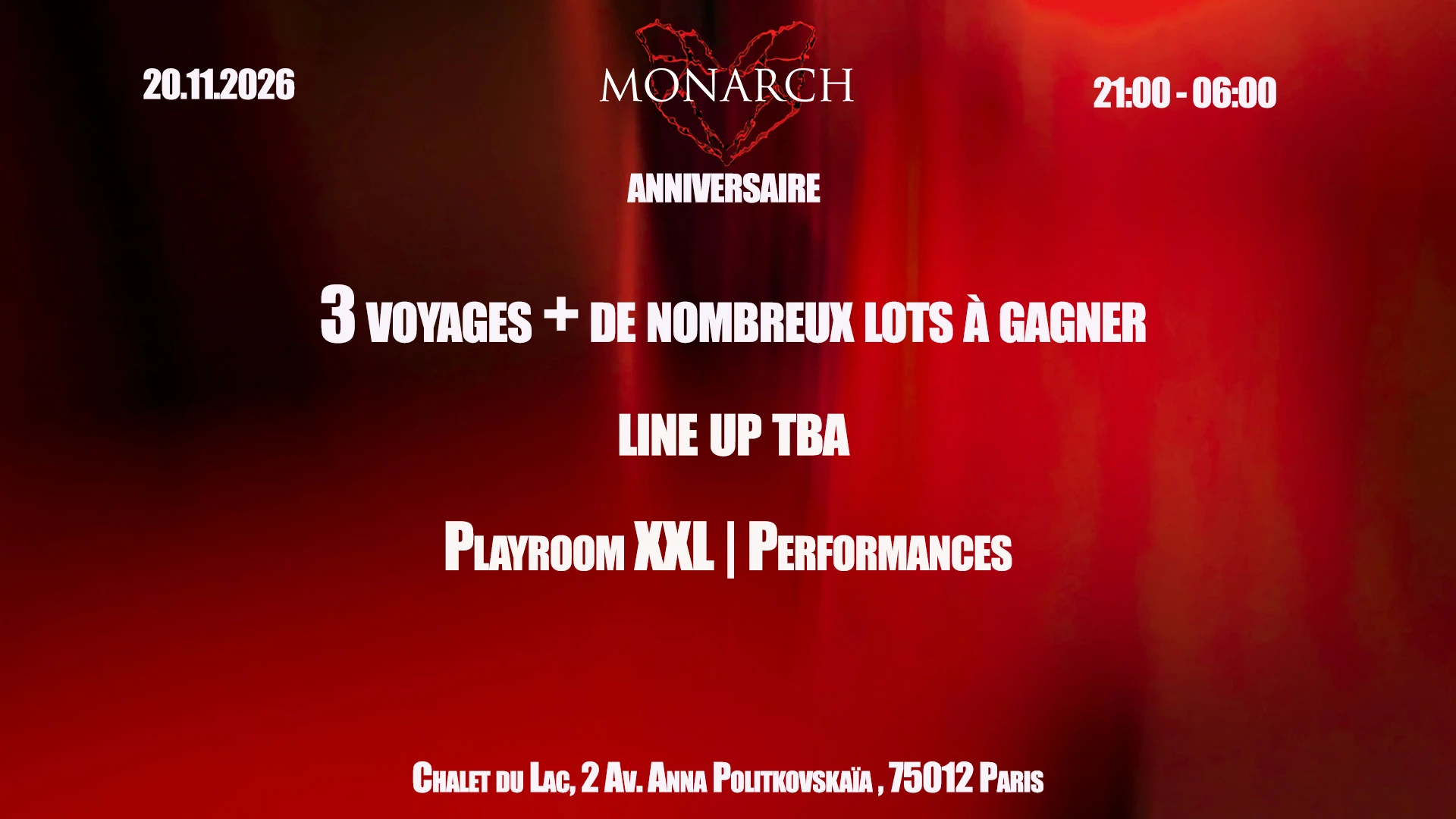 Monarch - Anniversaire - 20.11.2026