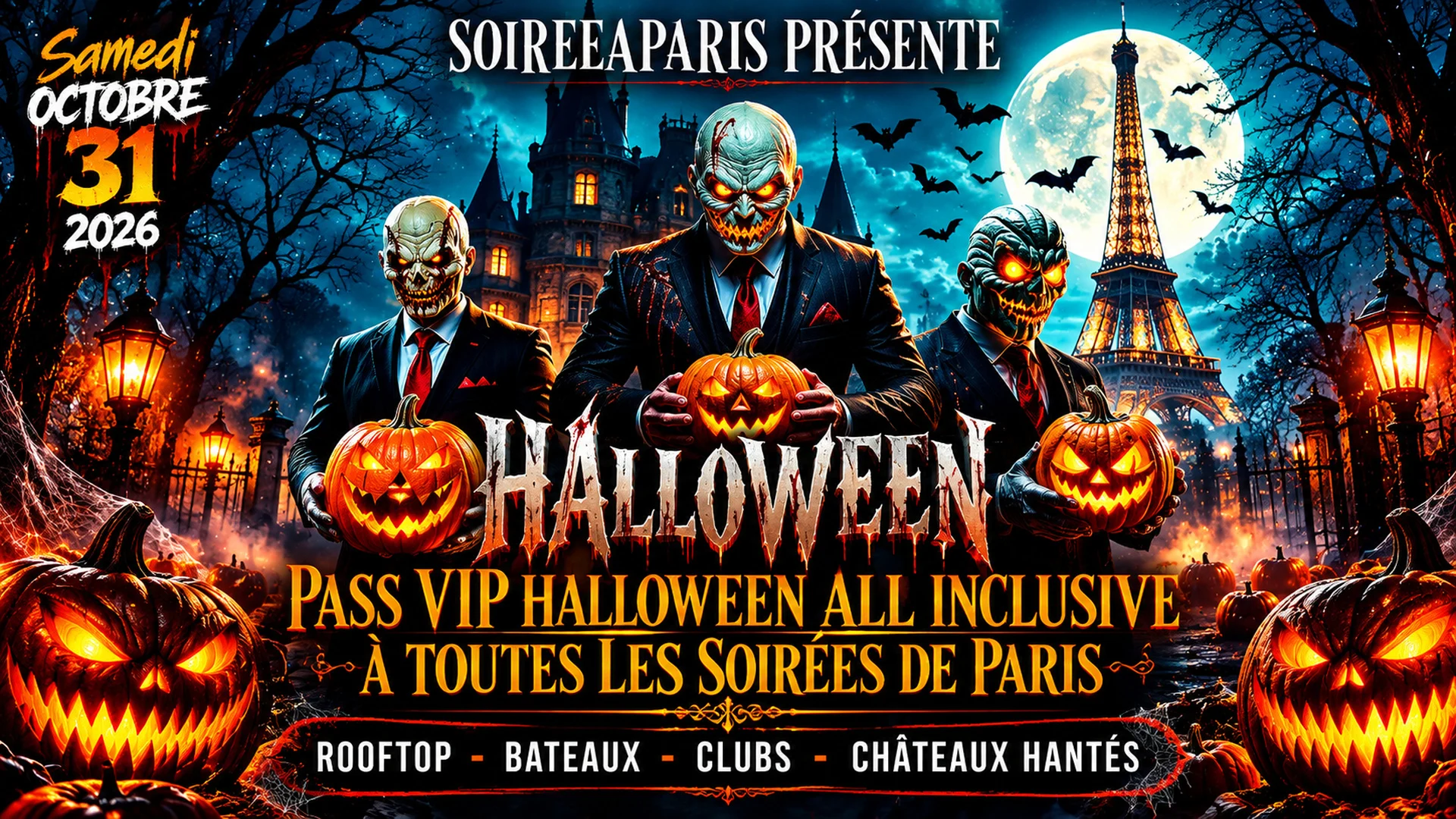 Soiree Halloween Paris Pass Vip : 10 Soirées Au Choix Inclus