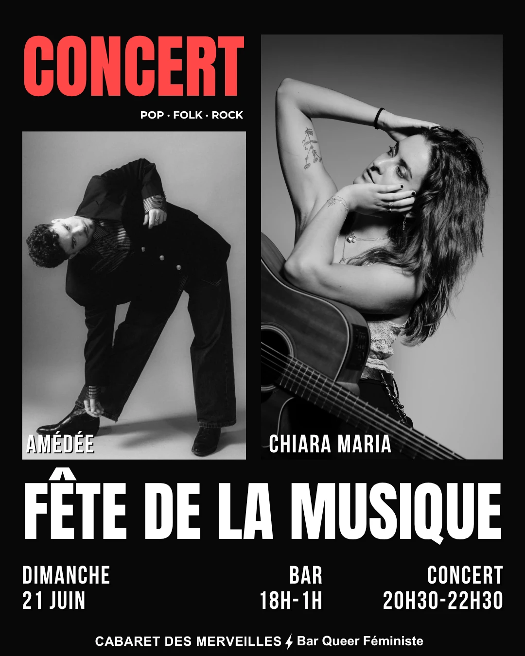 Chiara Maria & Amédé.E • Concert Queer