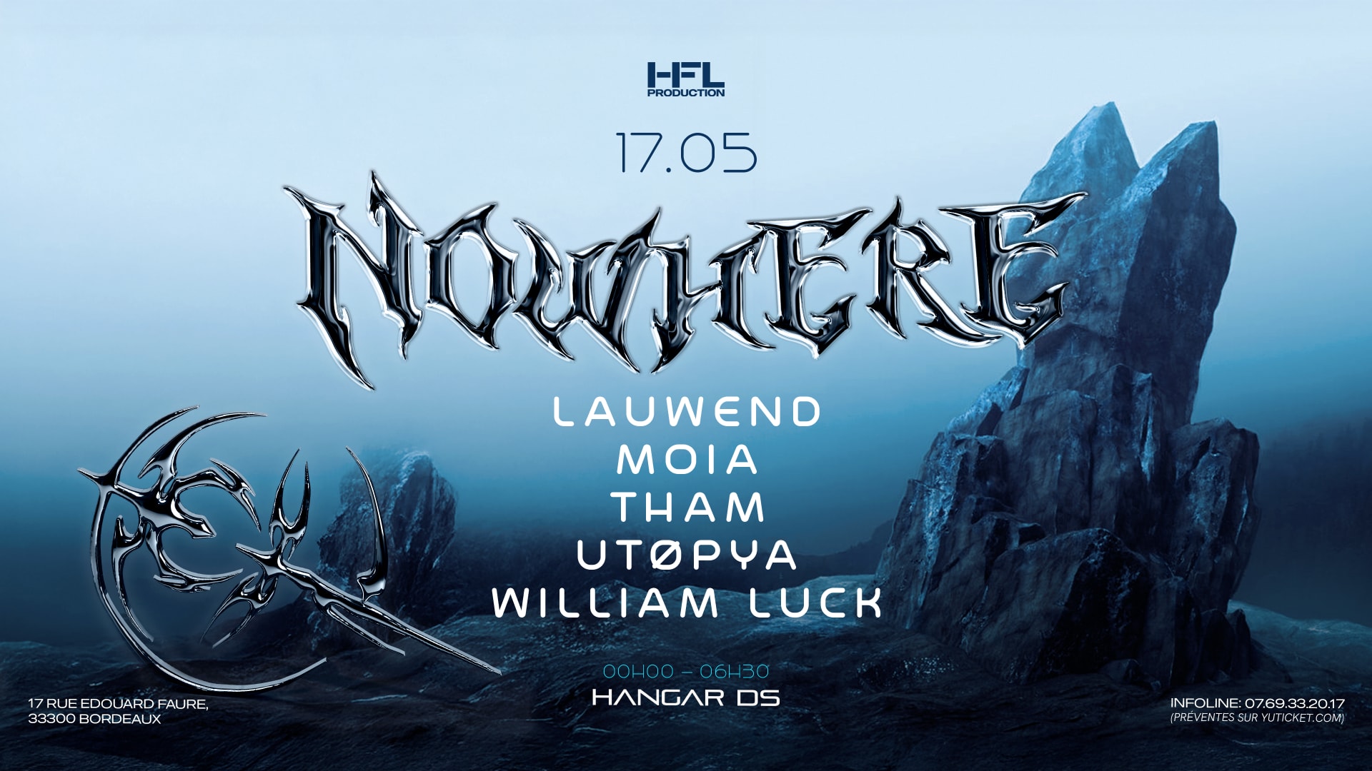 Nowhere W/ William Luck / Lauwend / Moia / Tham / Utøpya