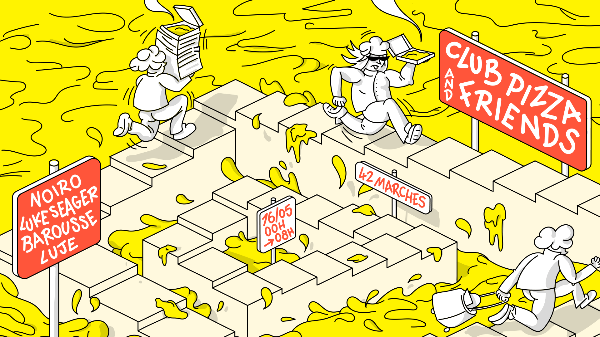 Club Pizza & Friends W/ Noiro, Luke Seager, Barousse, Luje