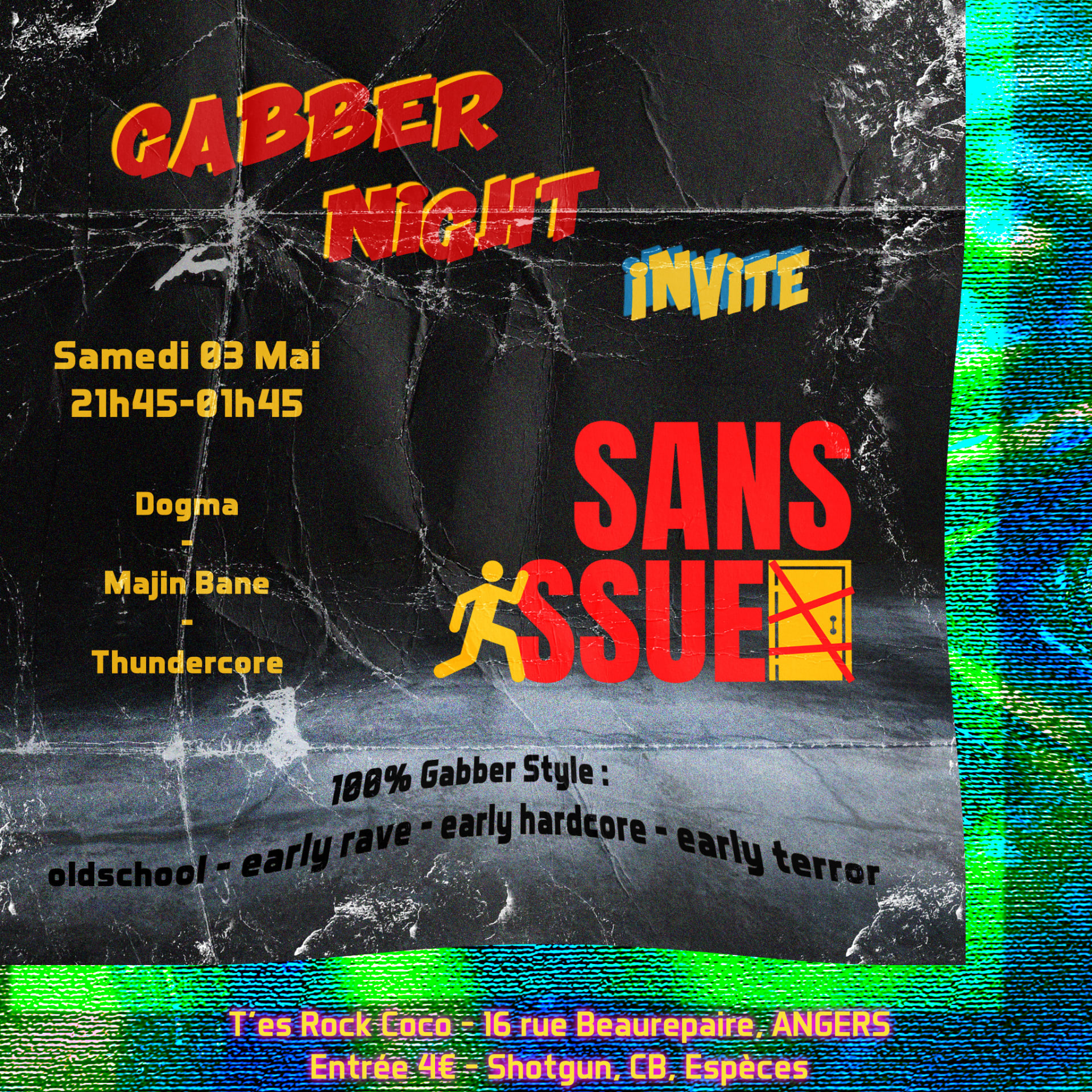 Gabber Night Invite Sans Issue