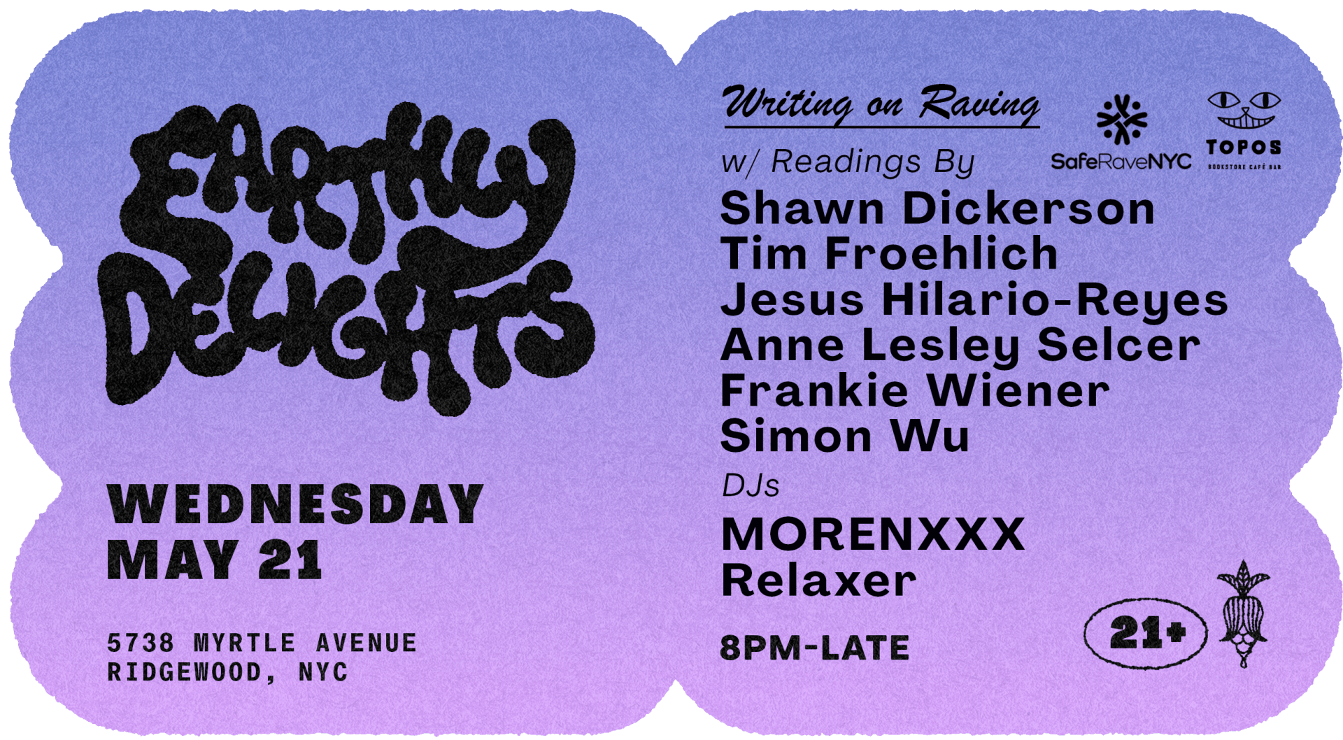 "Writing On Raving" Reading & After Party