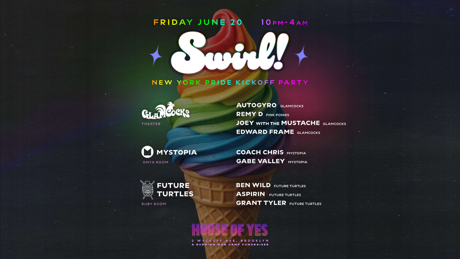 Swirl! With Glamcocks, Mystopia, Future Turtles