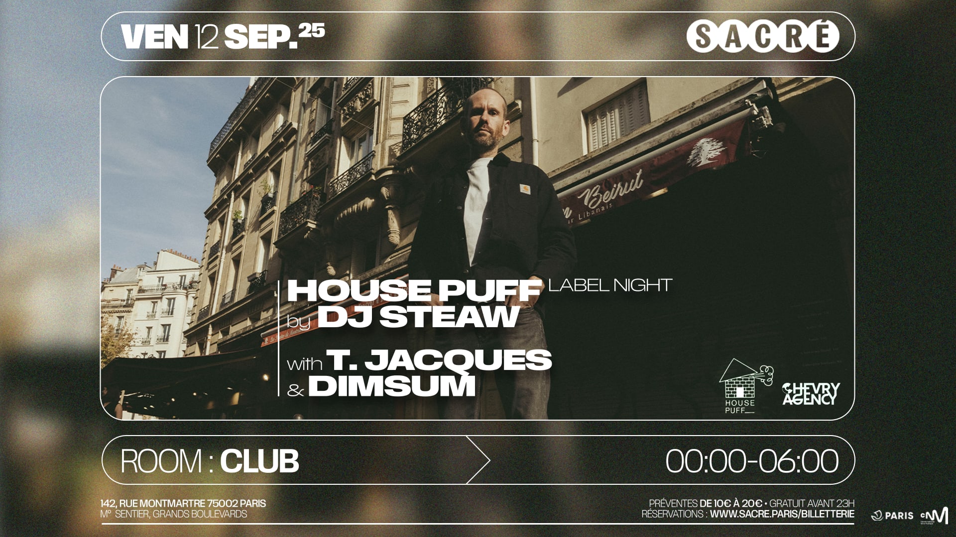Sacré Présente : House Puff Label Night By Dj Steaw