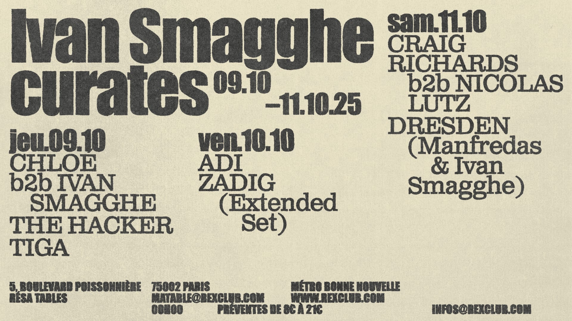 Ivan Smagghe Curates: Chloé, Dresden, The Hacker, Tiga &More