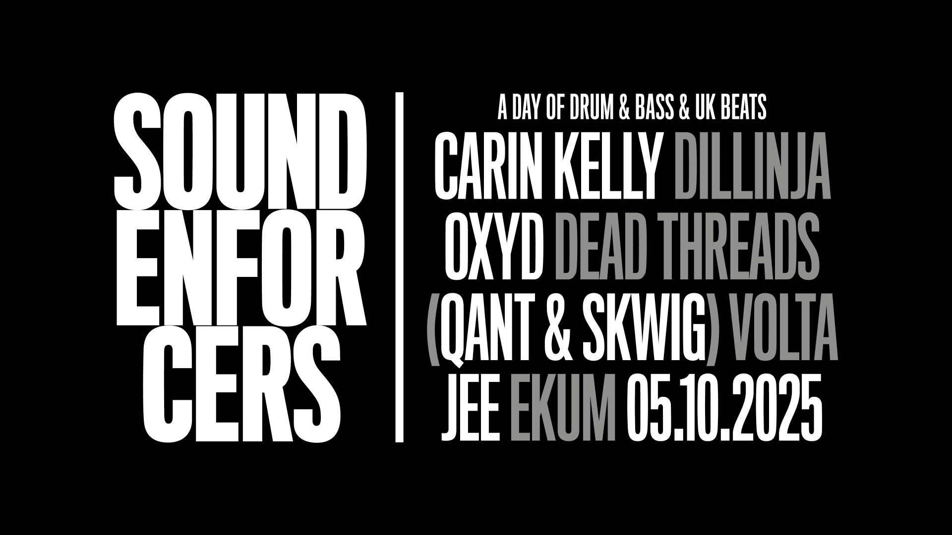 Sound Enforcers : Dillinja, Carin Kelly, Oxyd, Qant...