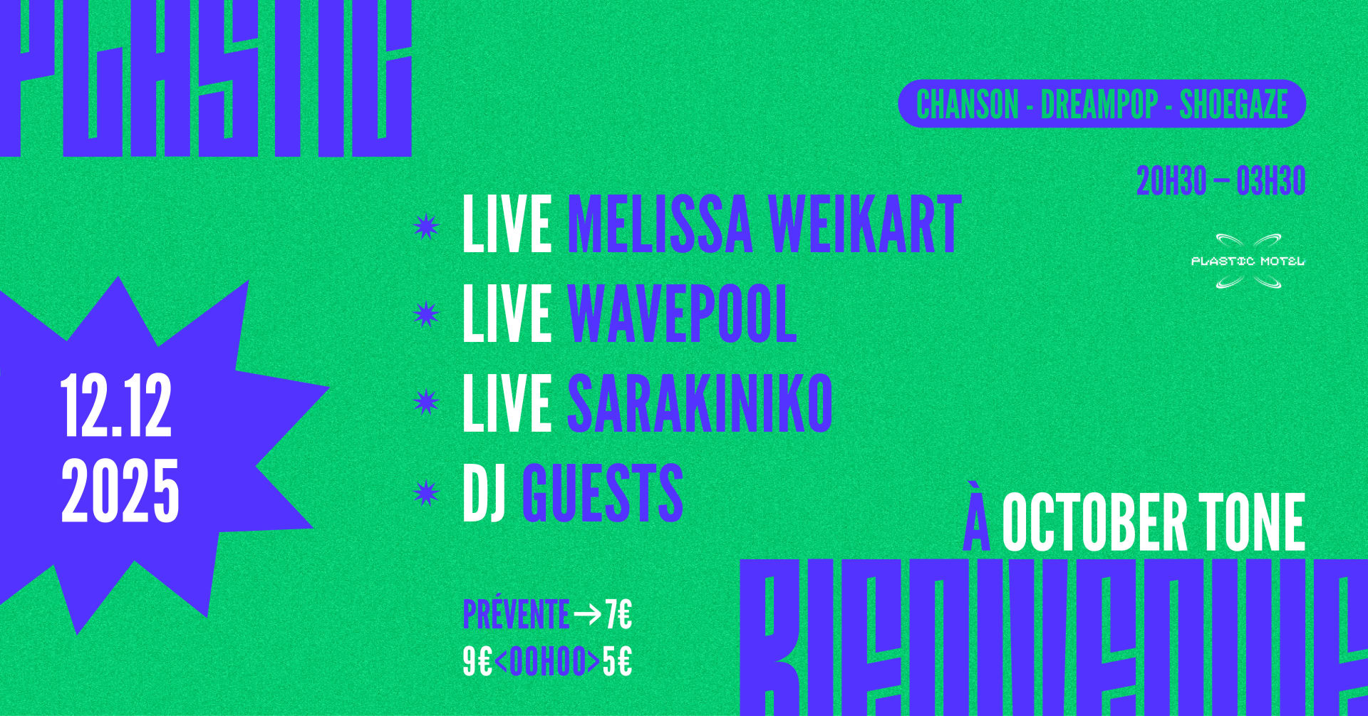 Plastic Bienvenue À October Tone W/ Melissa Weikart & +