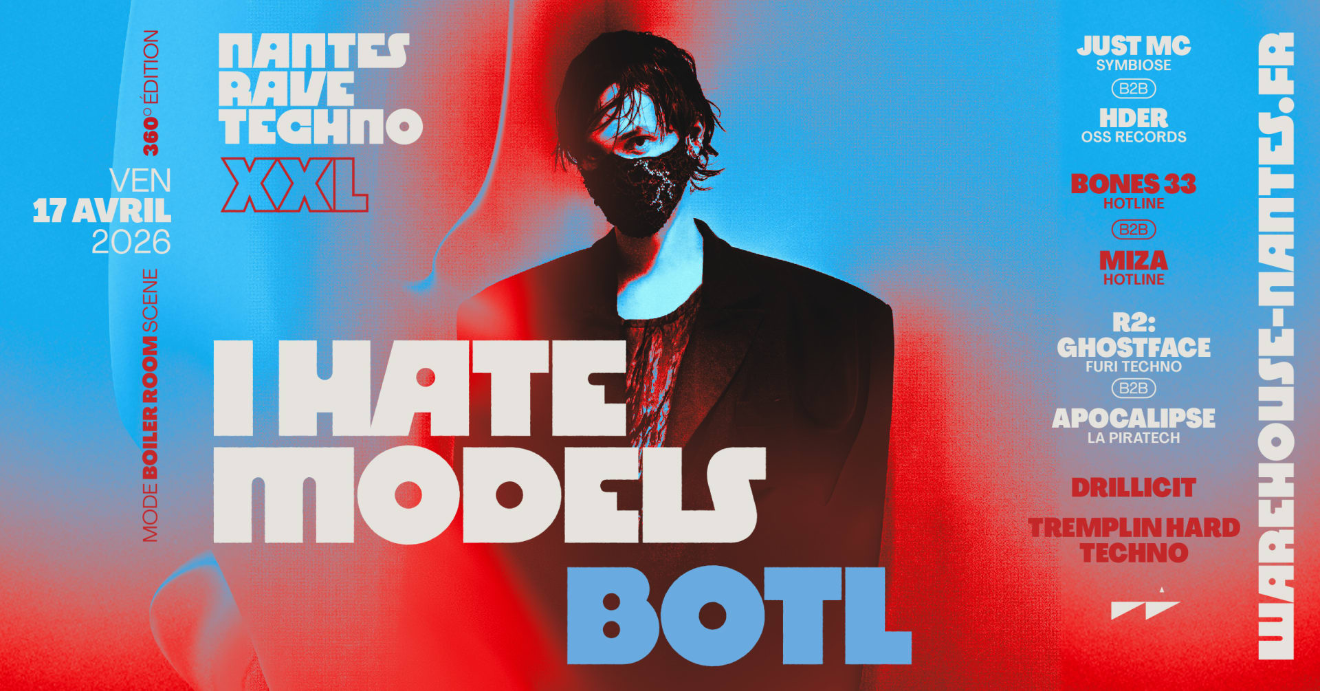 Nantes Rave Techno Xxl W/ I Hate Models, Botl & More