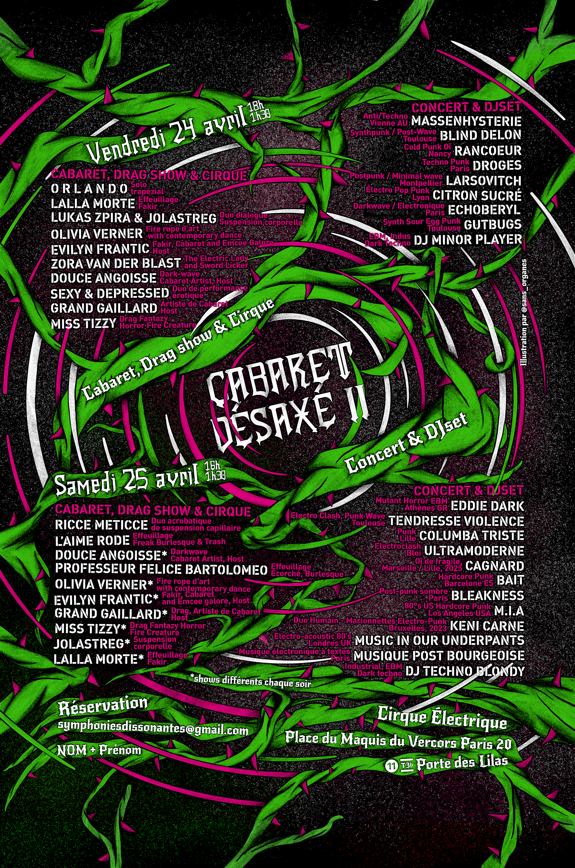 Cabaret Désaxé II -  Concerts Punk / Electro / Cabarets